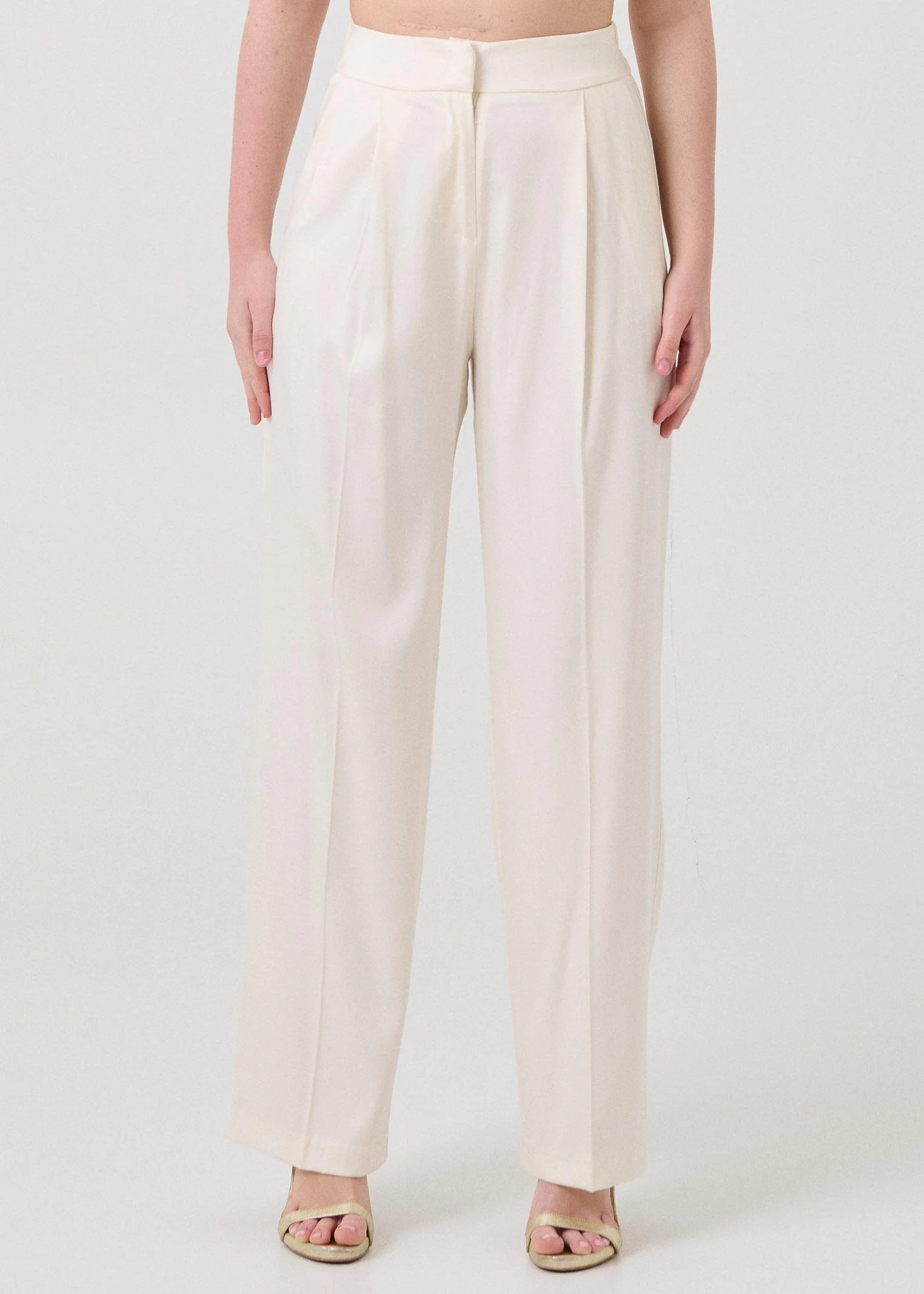 Pantalone a vita alta Armoire bianco con pinces