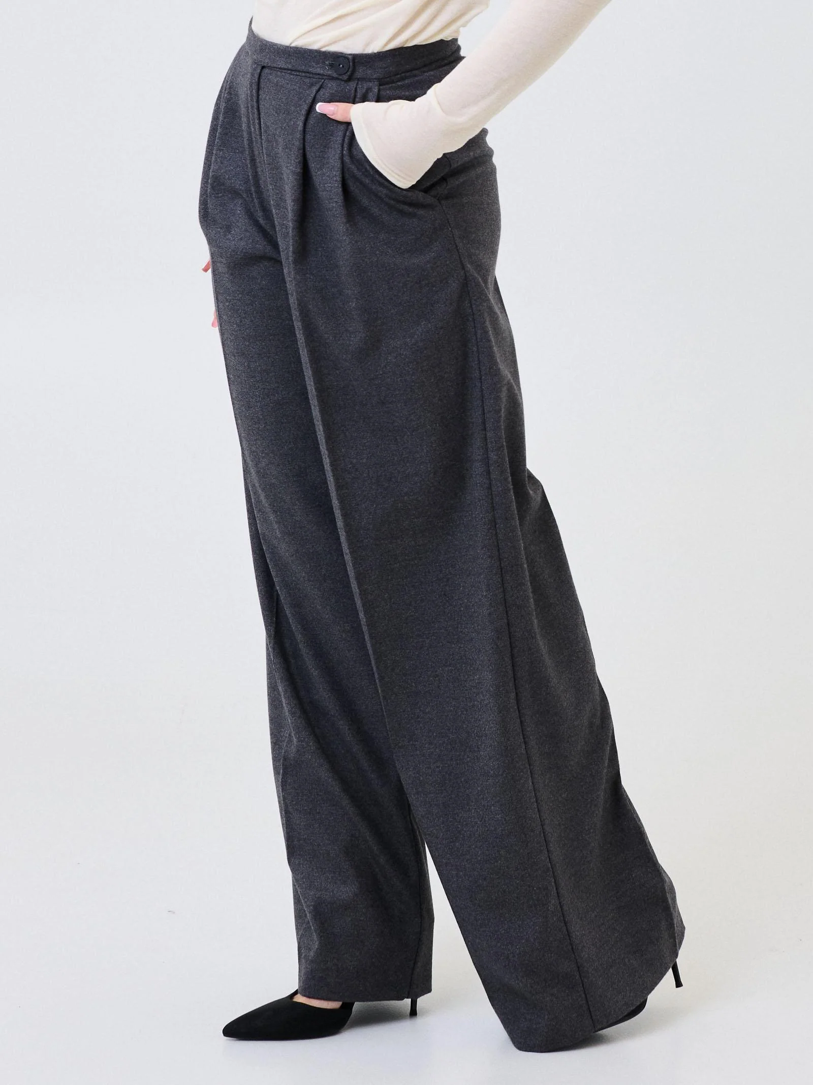 Pantalone a palazzo Armoire grigio antracite - Image 2