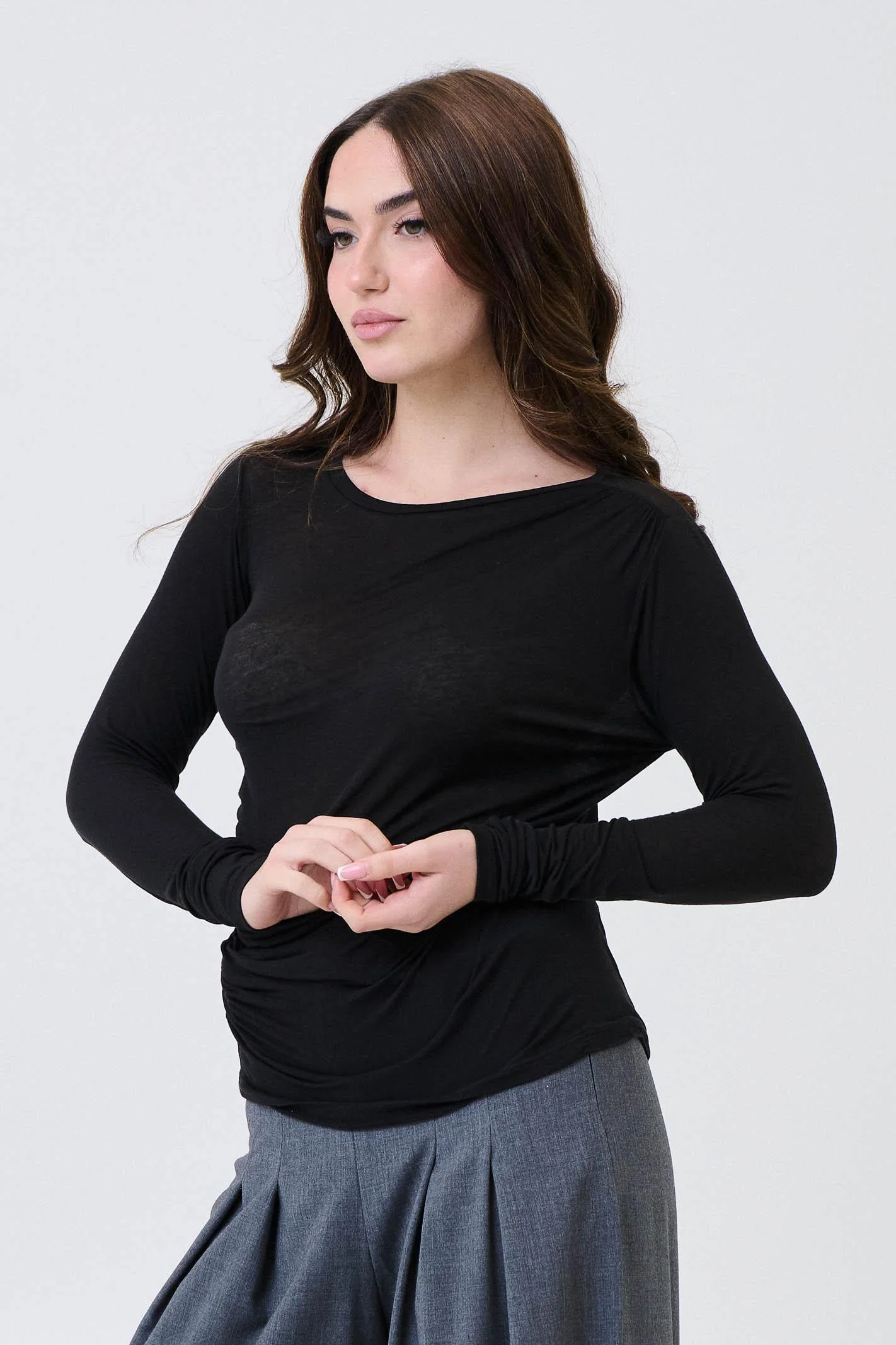 Maglia con drappeggio Armoire nero - Image 2