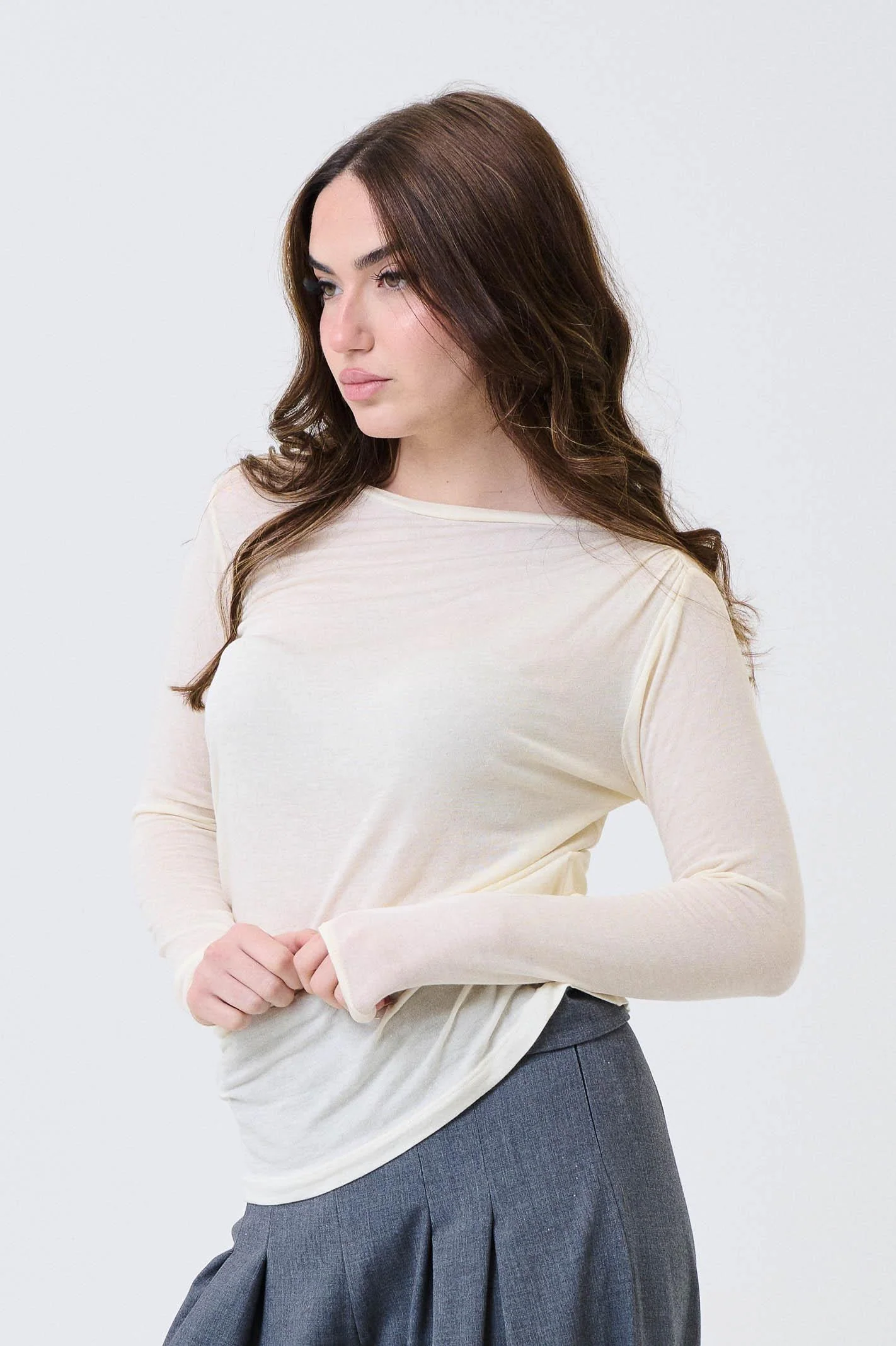 Maglia con drappeggio Armoire bianco panna - Image 2
