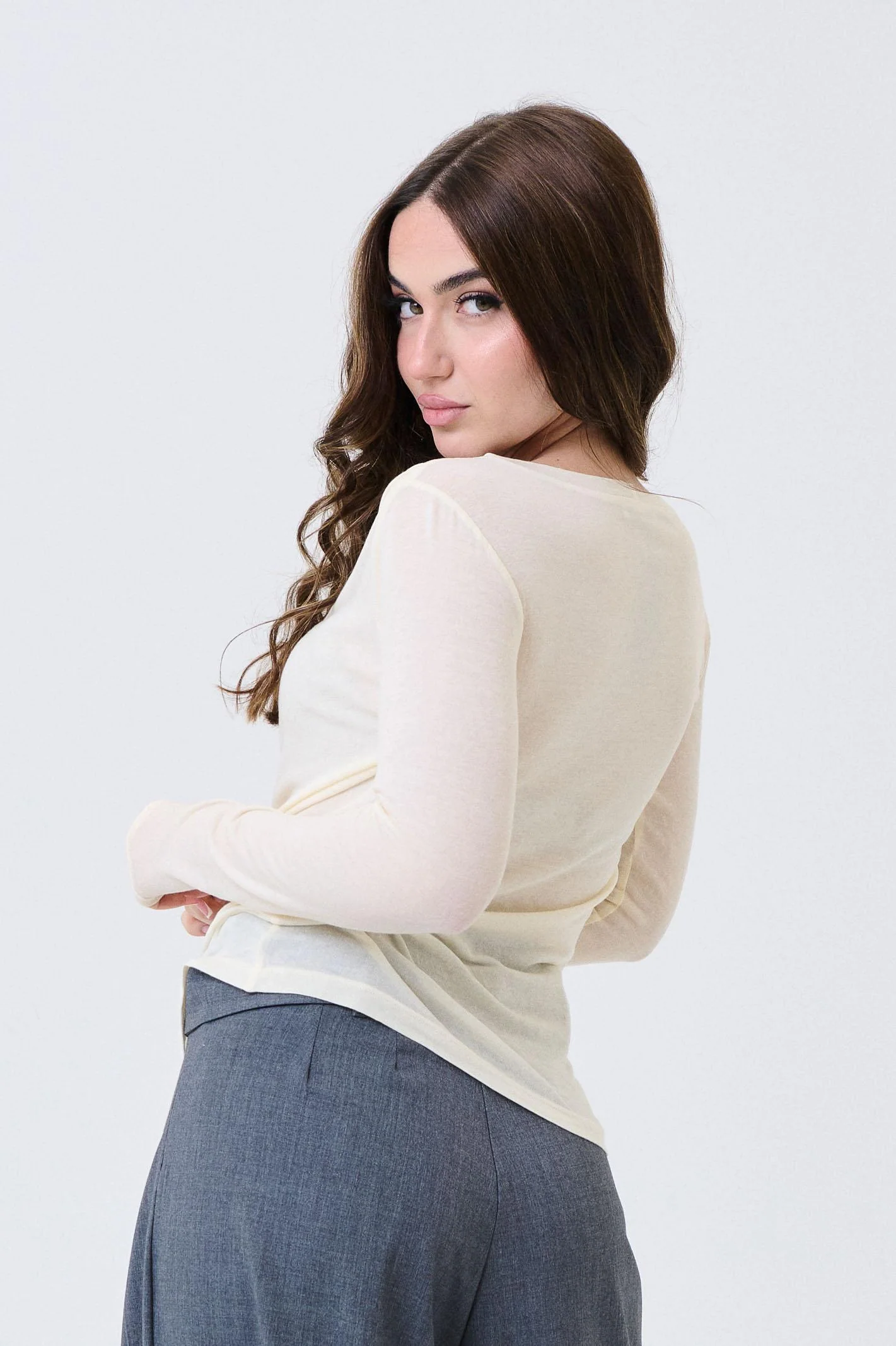Maglia con drappeggio Armoire bianco panna - Image 3