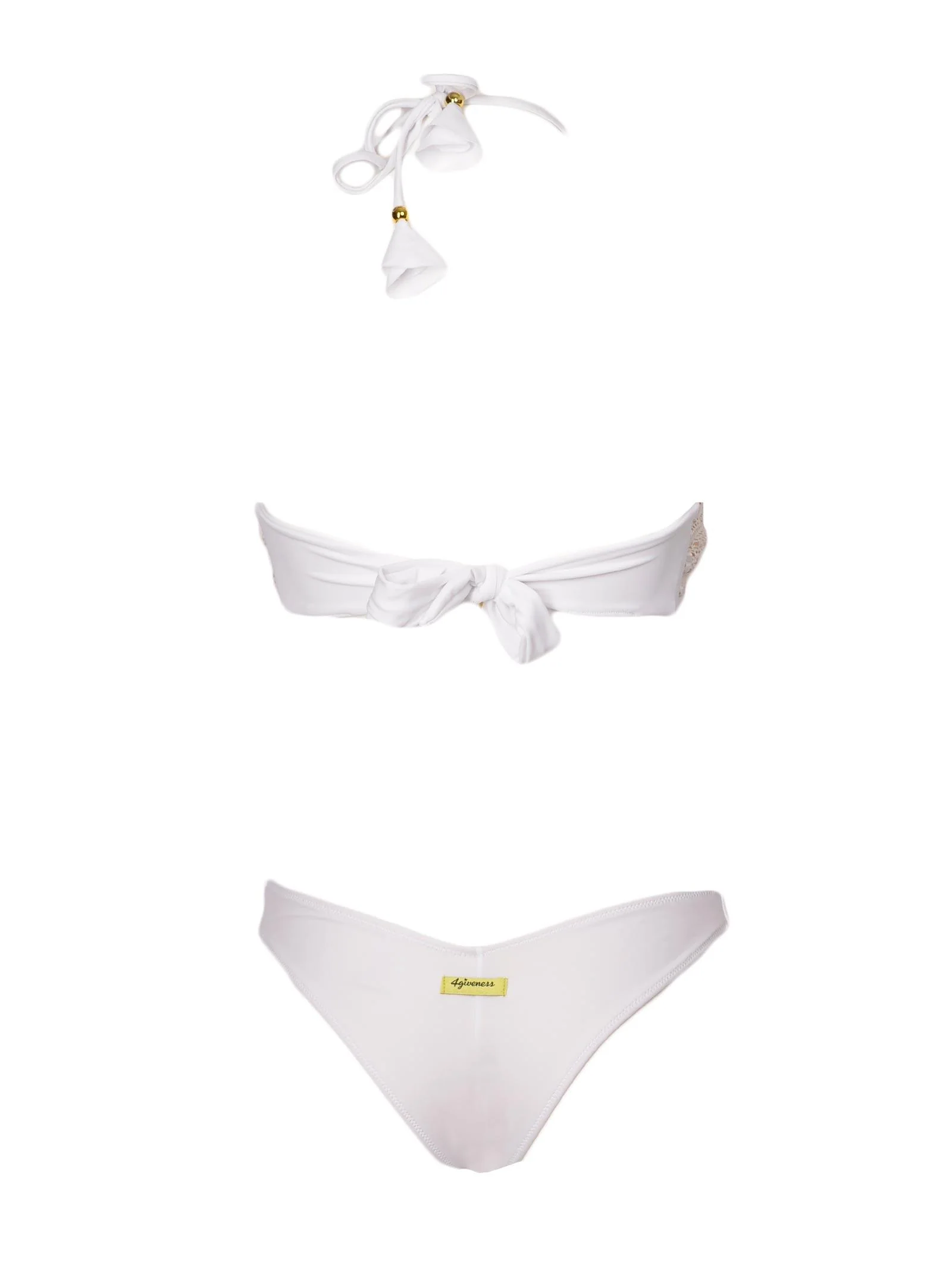 Bikini a fascia bianco Shiny lace - Image 3