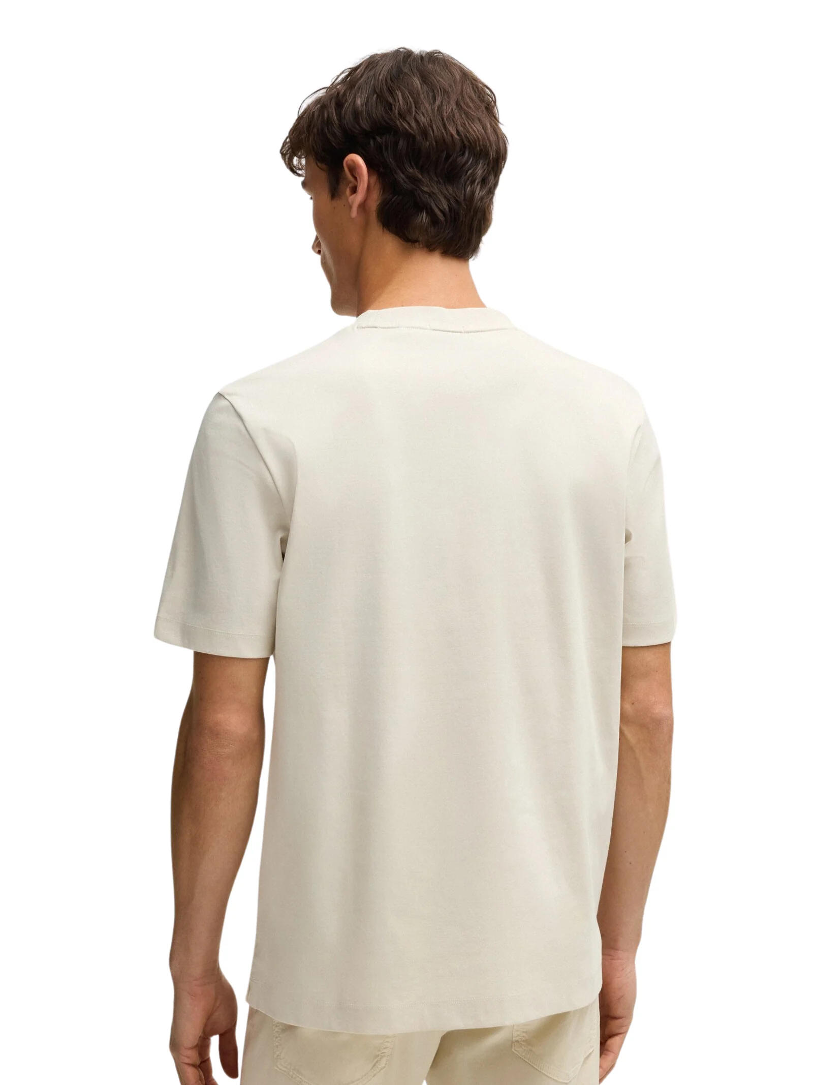 T-Shirt regular fit Boss bianca neutro con monogramma - Image 3