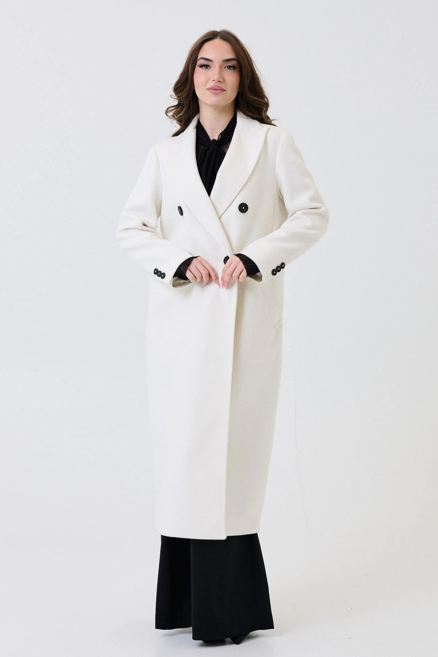 Cappotto lungo Armoire panna doppiopetto - Image 2