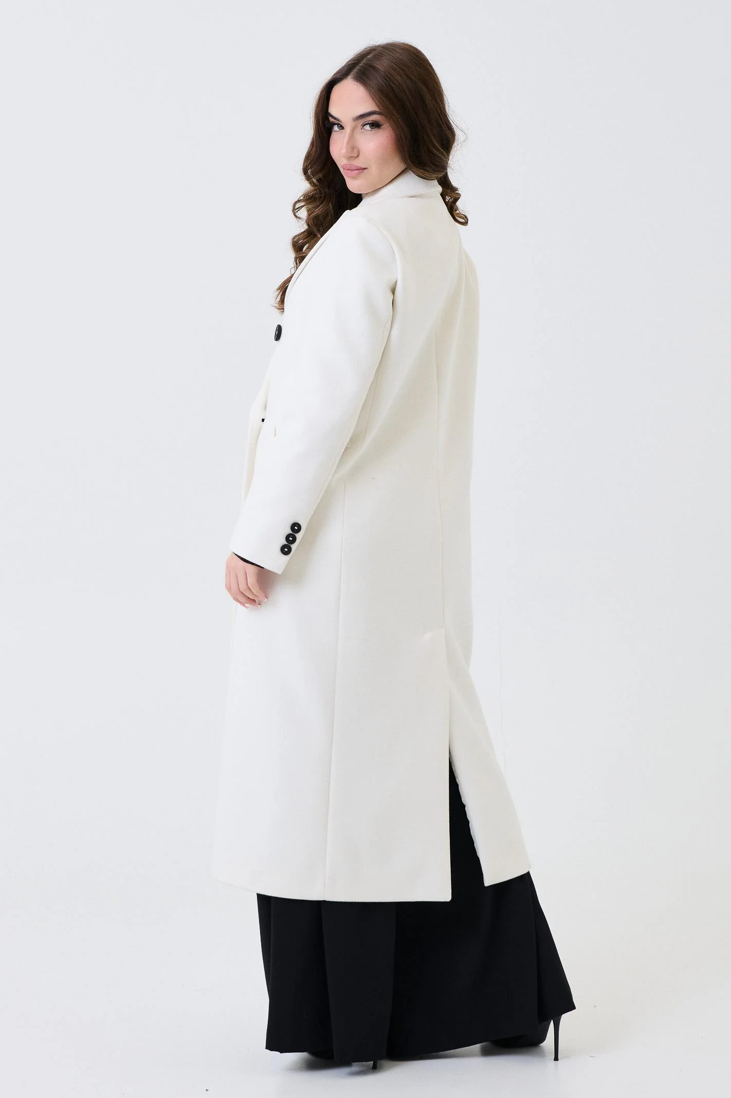 Cappotto lungo Armoire panna doppiopetto - Image 4