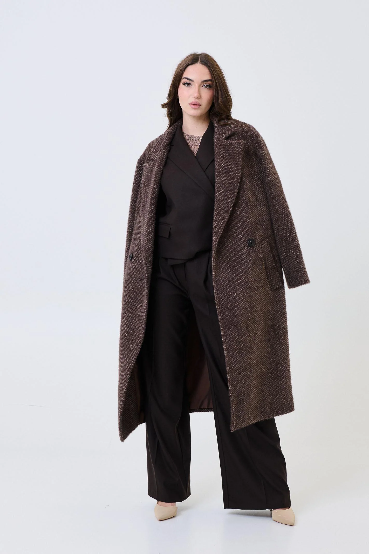 Cappotto lungo Armoire moro effetto bouclé - Image 5
