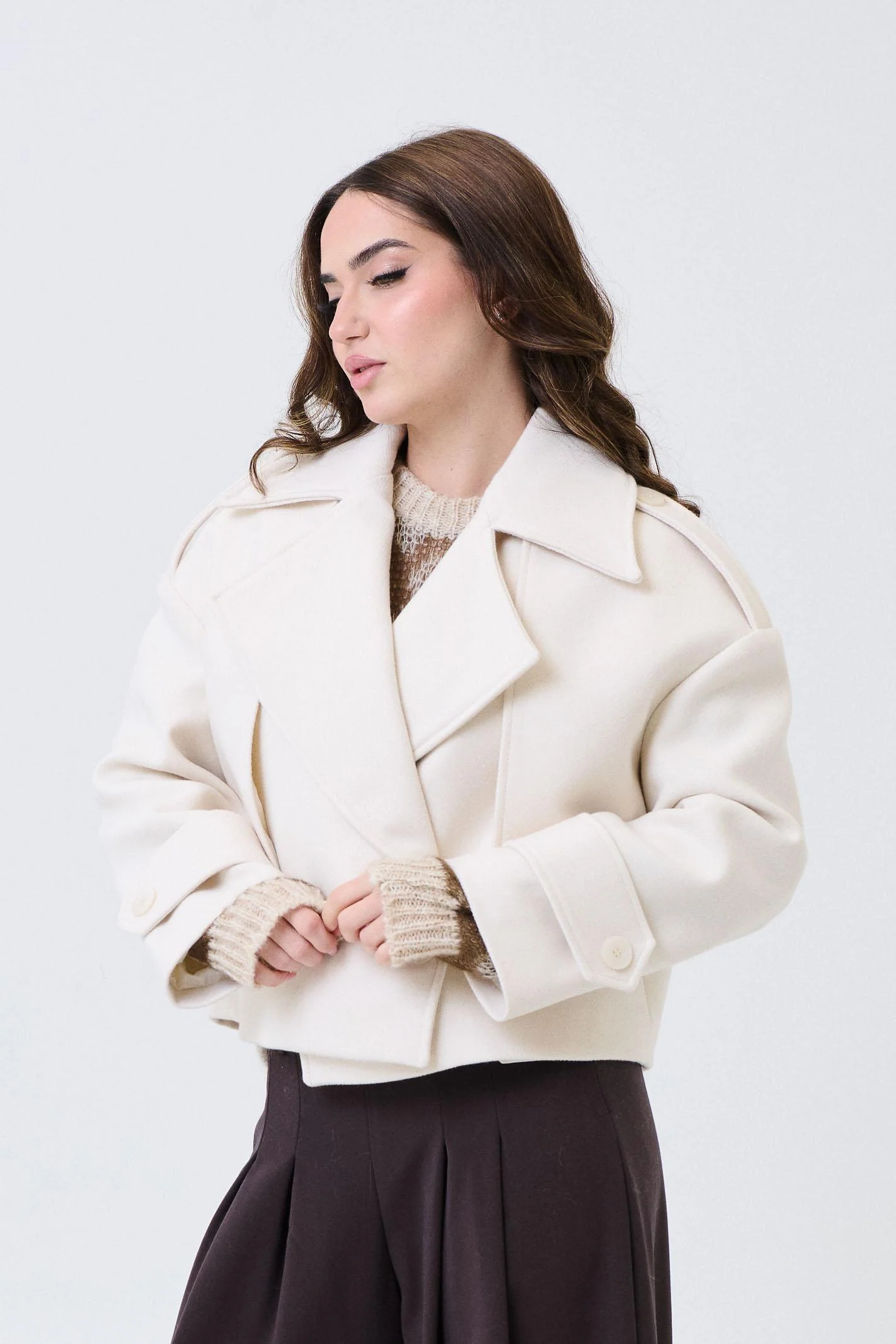 Cappotto corto doppiopetto Armoire bianco - Image 2