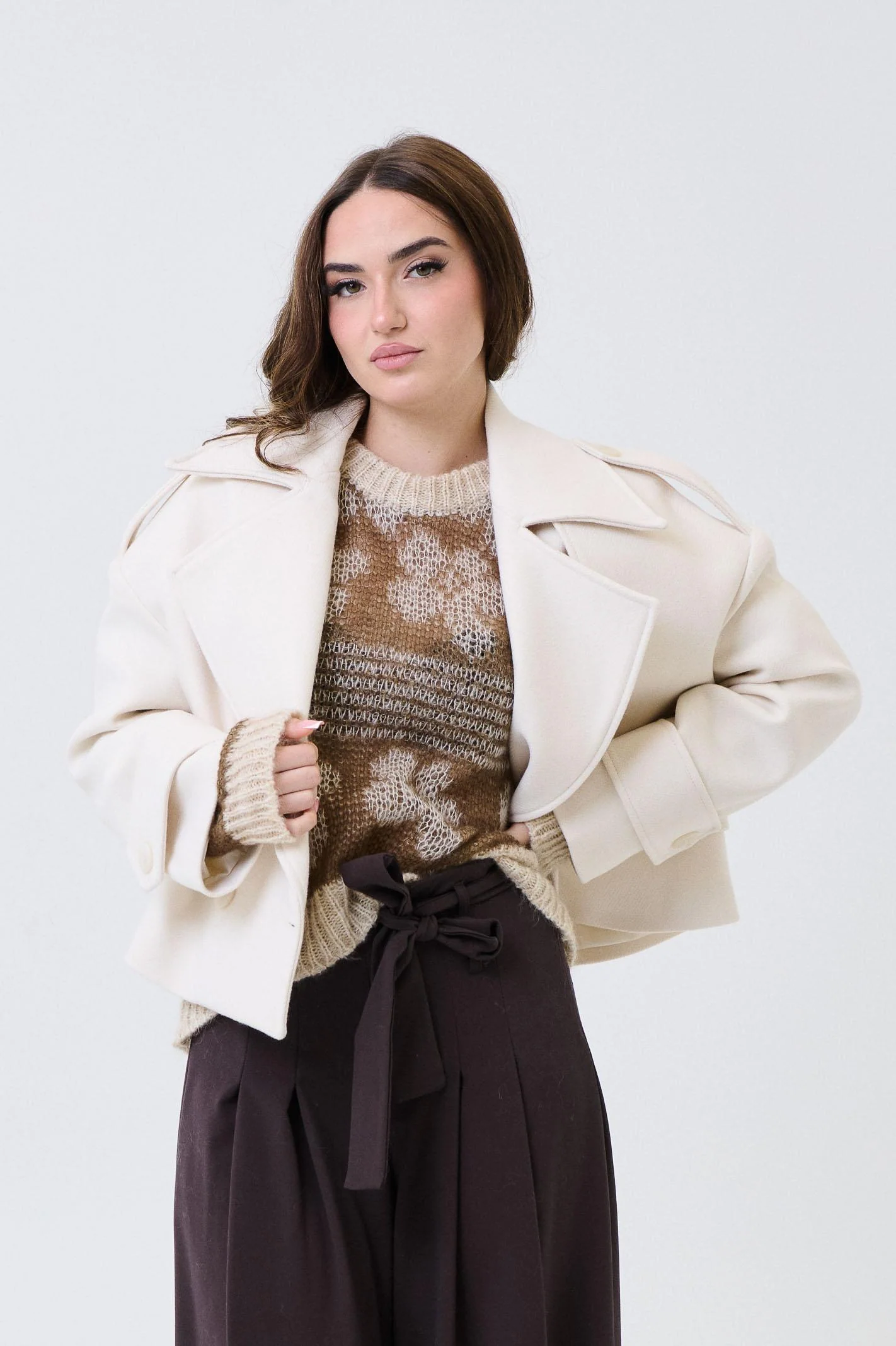 Cappotto corto doppiopetto Armoire bianco - Image 3