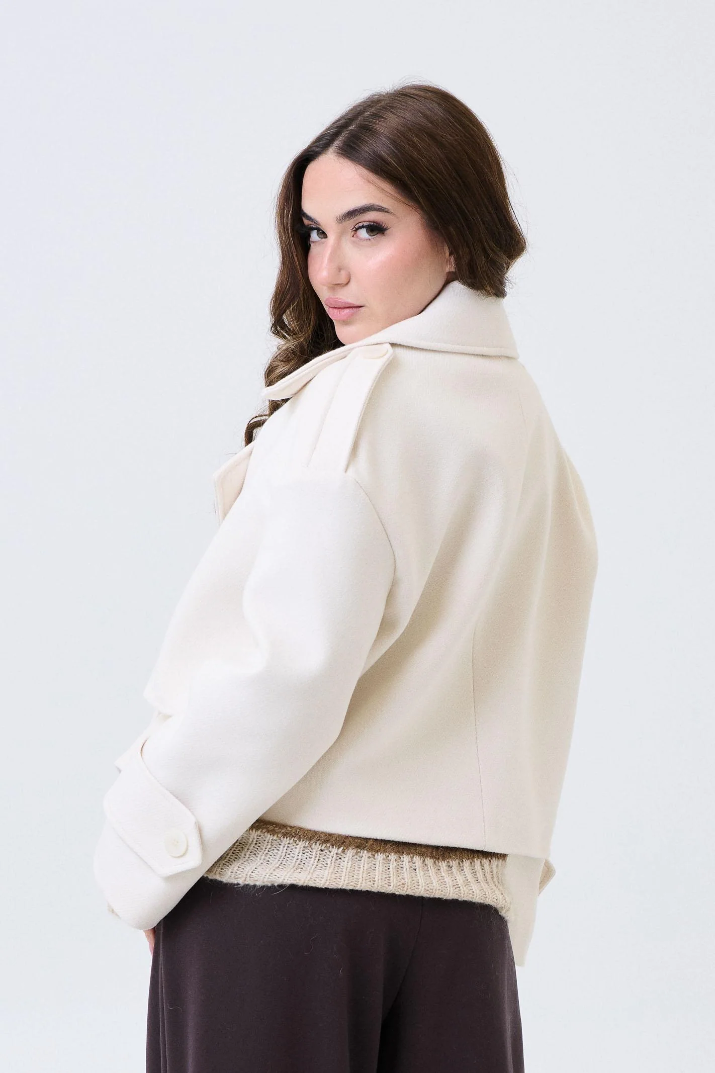 Cappotto corto doppiopetto Armoire bianco - Image 4