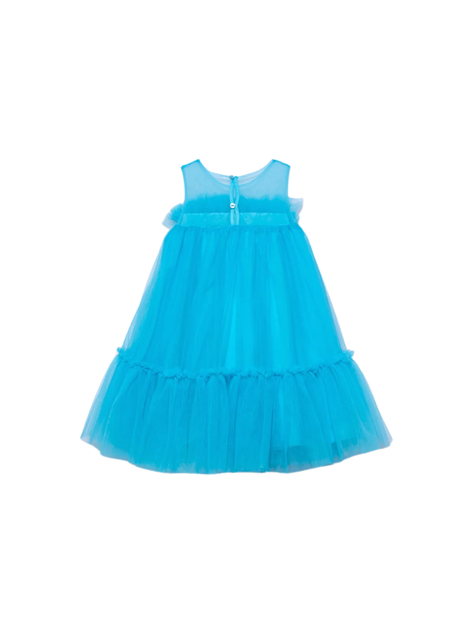 Abito Abel & Lula turchese in tulle con decorazioni floreali su corpetto - Image 2