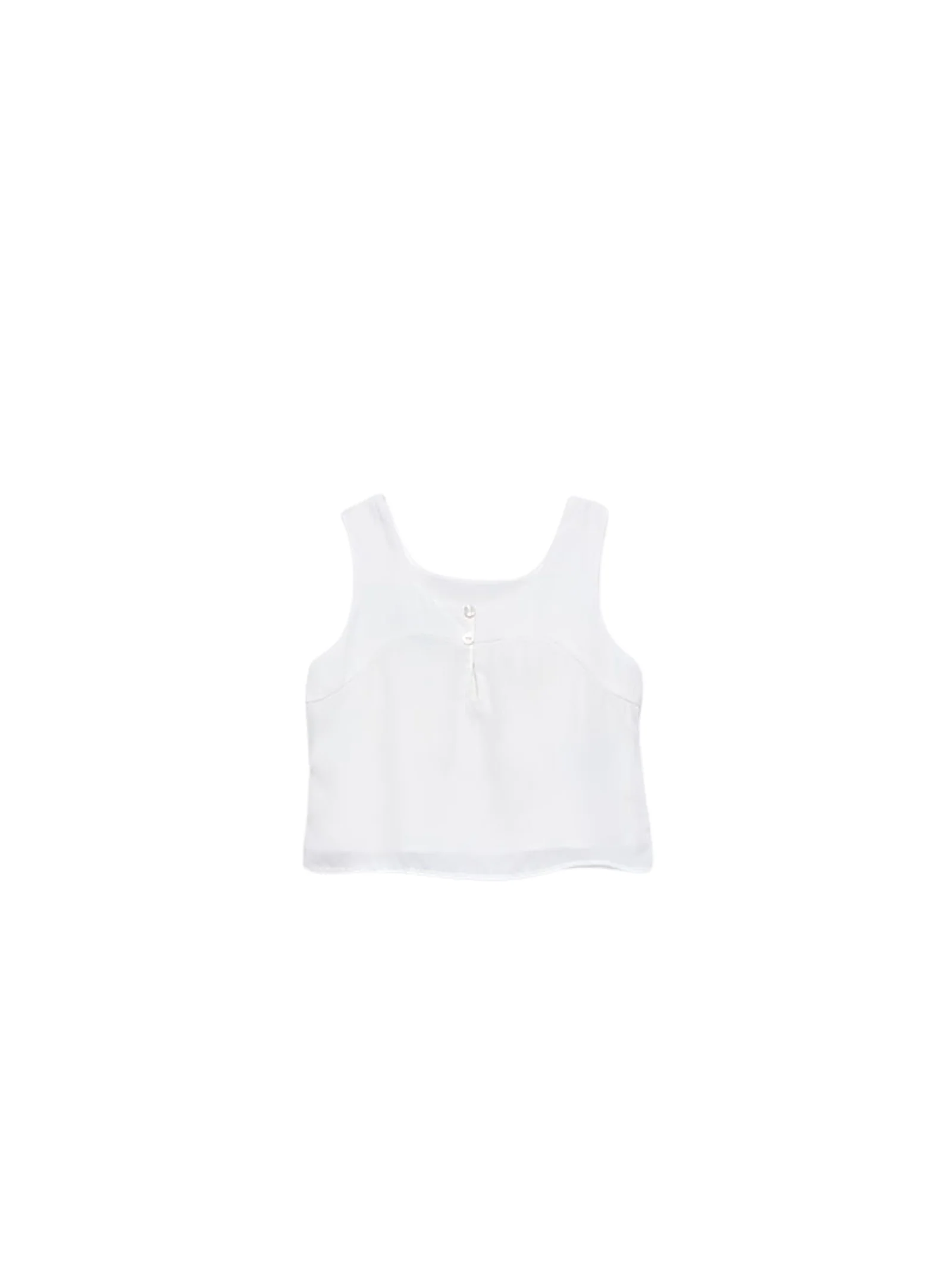 Top crop Abel & Lula bianco in chiffon con volant frontale - Image 2