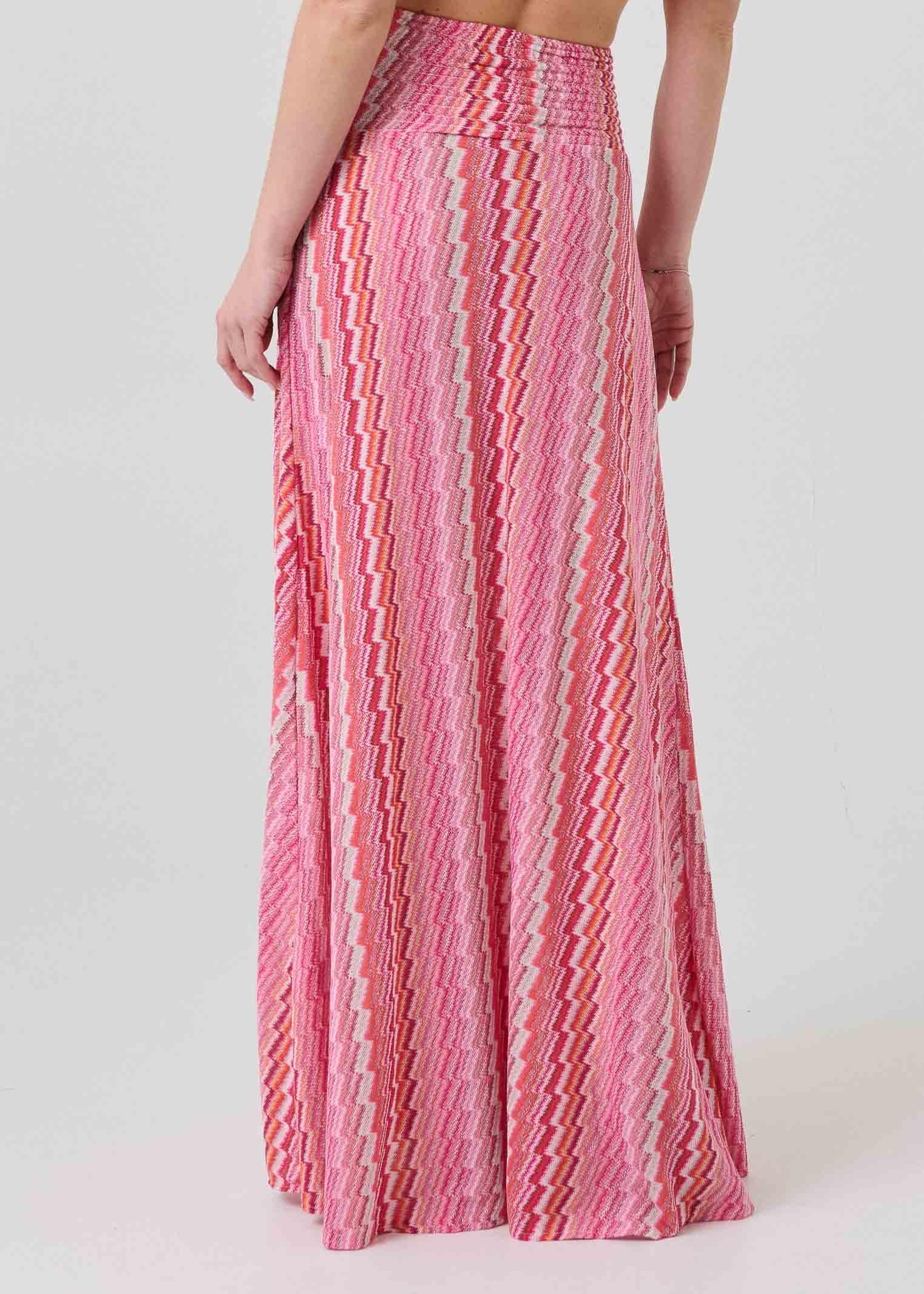 Gonna Pho Firenze rosa con ampi spacchi frontali - Image 3