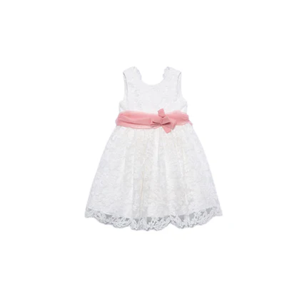 Abito Abel & Lula bianco con fiocco rosa in tulle - Image 2