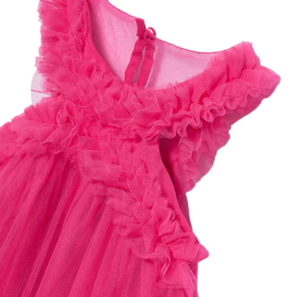 Abito Abel & Lula fucsia in tulle con balze - Image 3