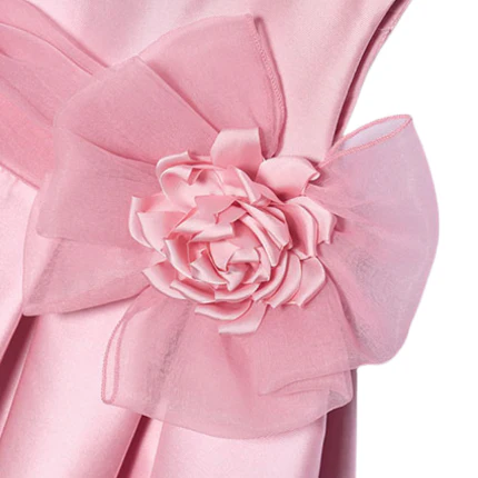 Abito Abel & Lula rosa con fiore applicato e cintura in tulle glitter - Image 3