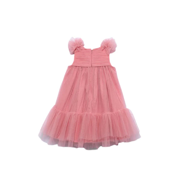 Abito Abel & Lula rosa in tulle con maniche volant - Image 2