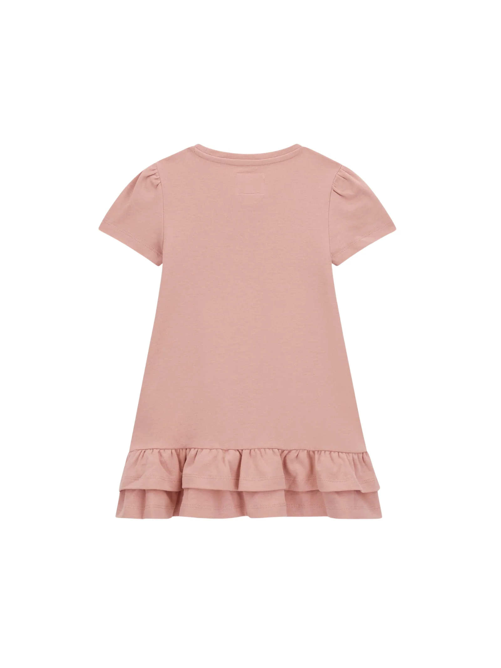 Abito casual Guess rosa con banda logata e balza sul fondo - Image 2