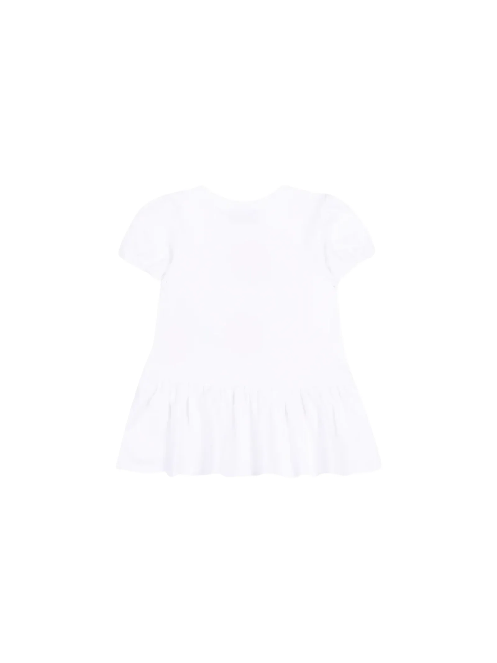 Abito con balza Moschino bianco e teddy bear con logo - Image 2