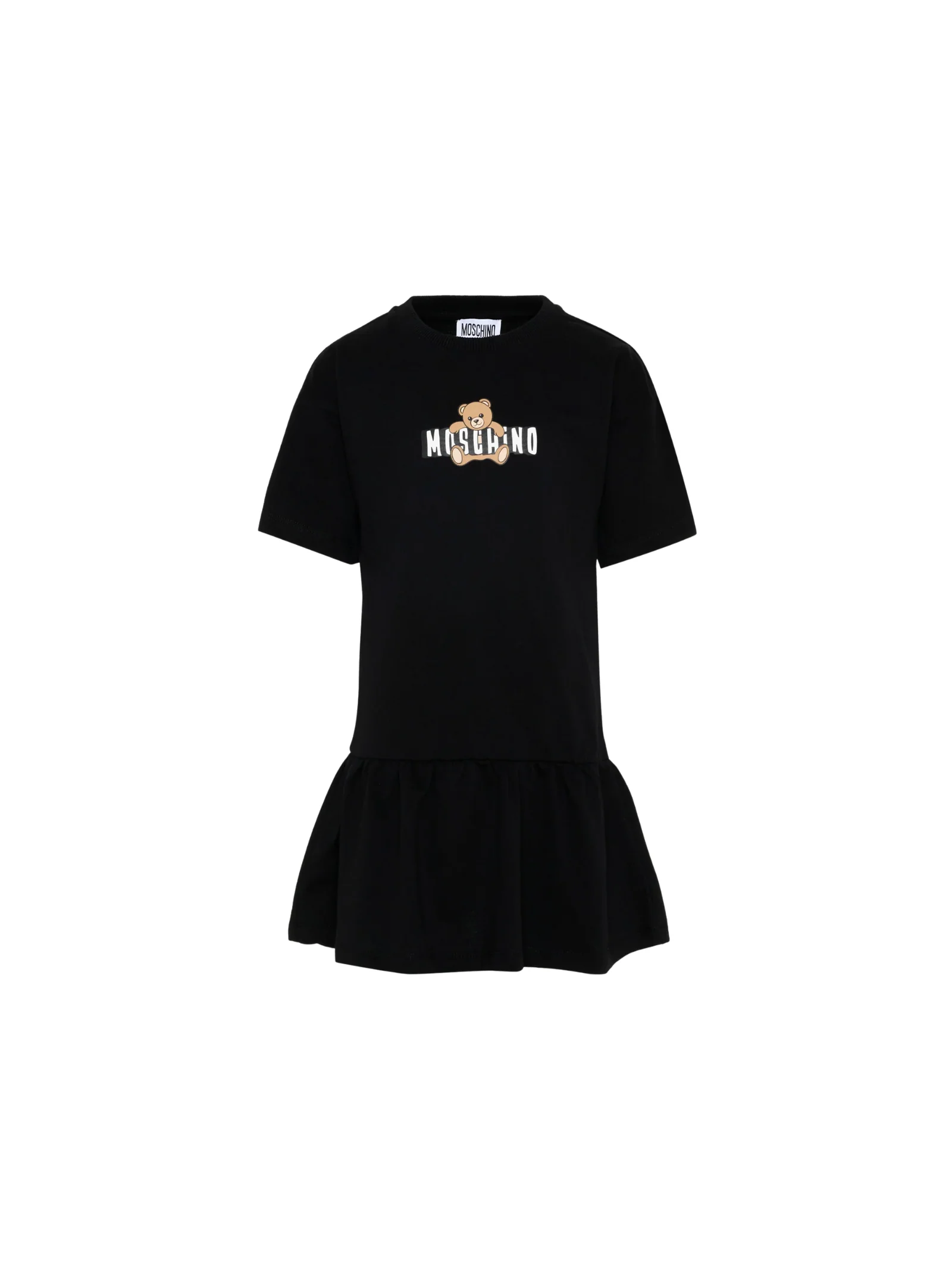Abito con balza Moschino nera con teddy bear
