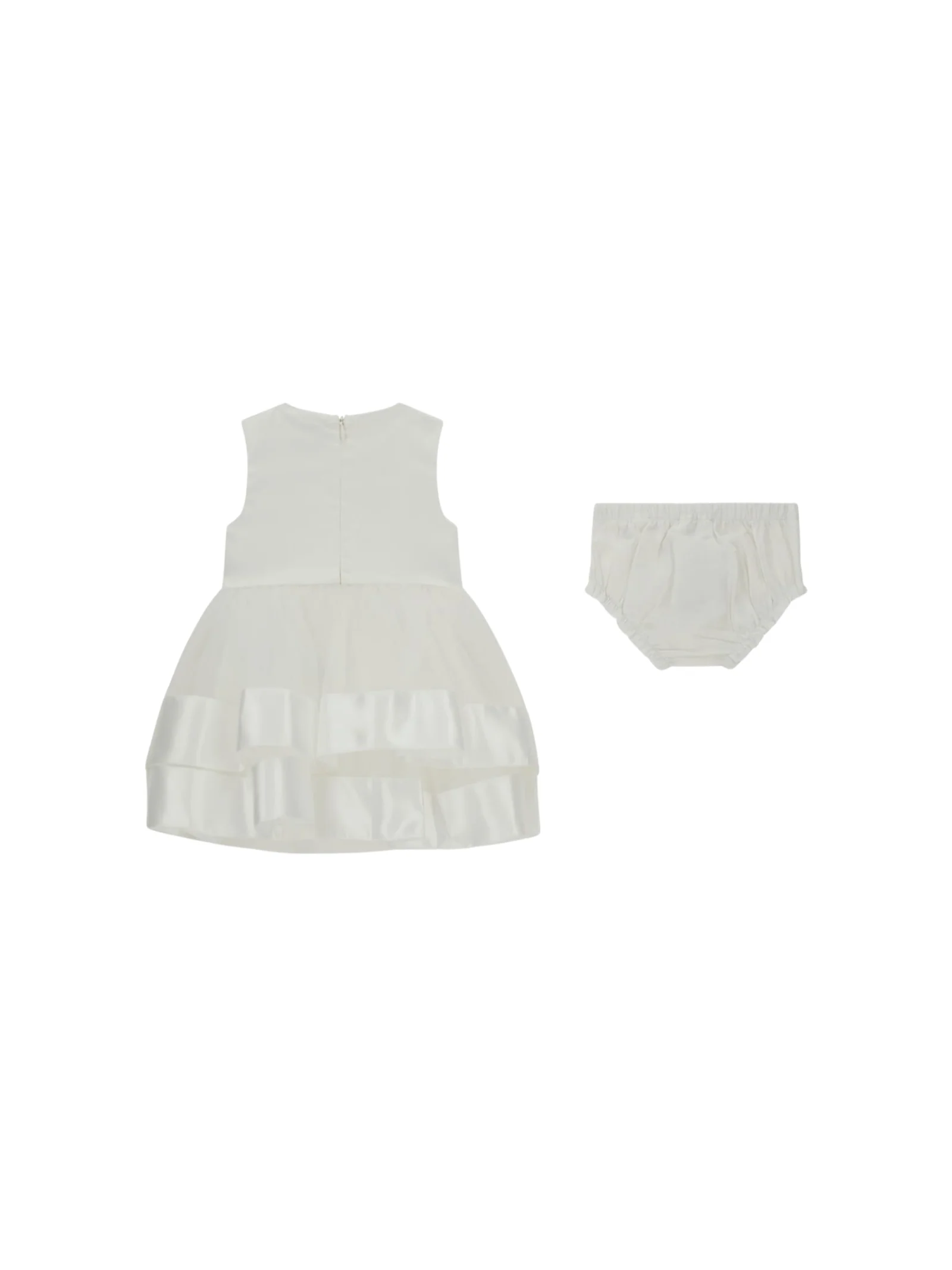 Abito con culotte Guess bianco con balze in raso e maxi fiocco - Image 2