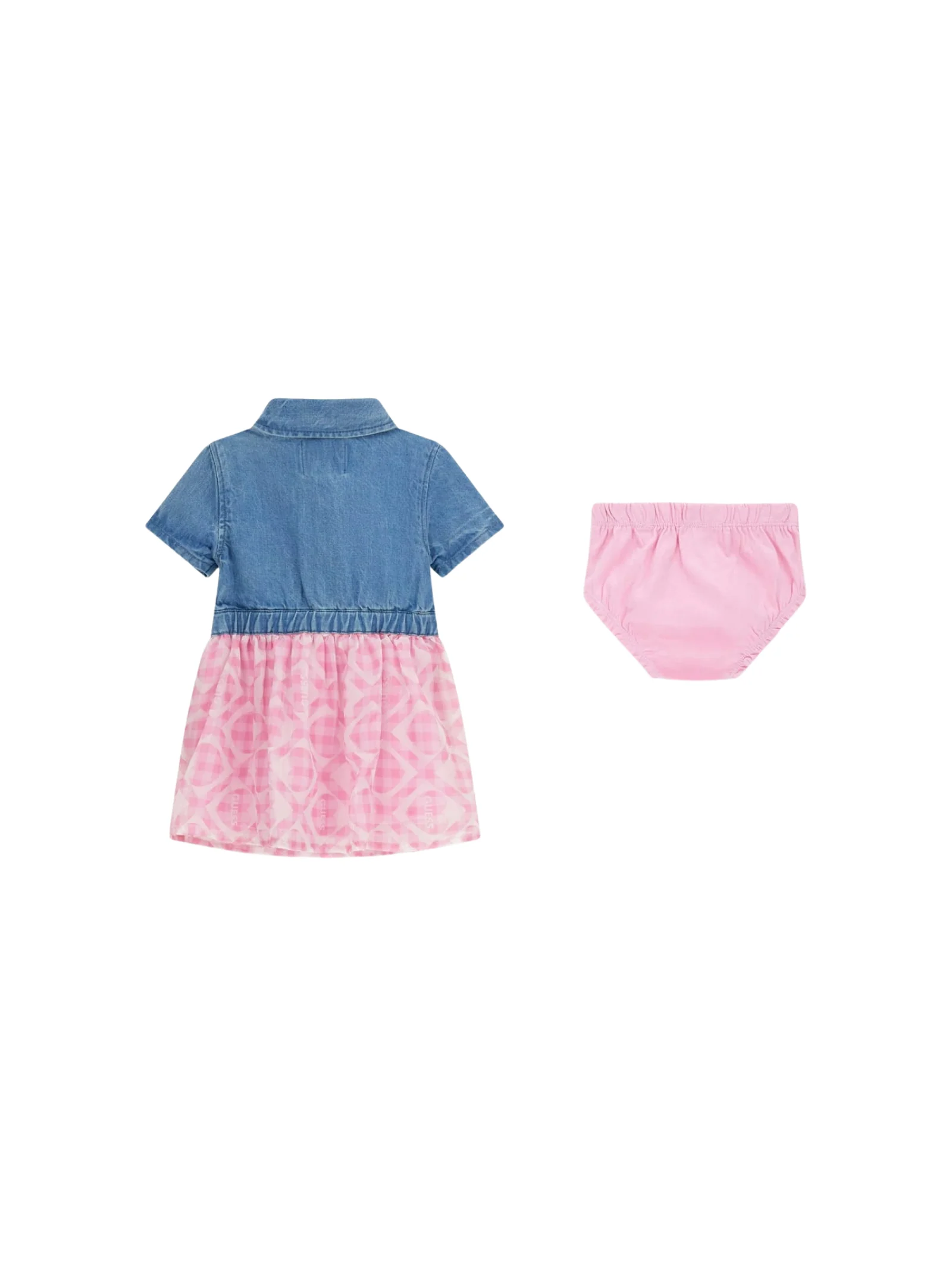 Abito con culotte Guess in denim e rosa - Image 2