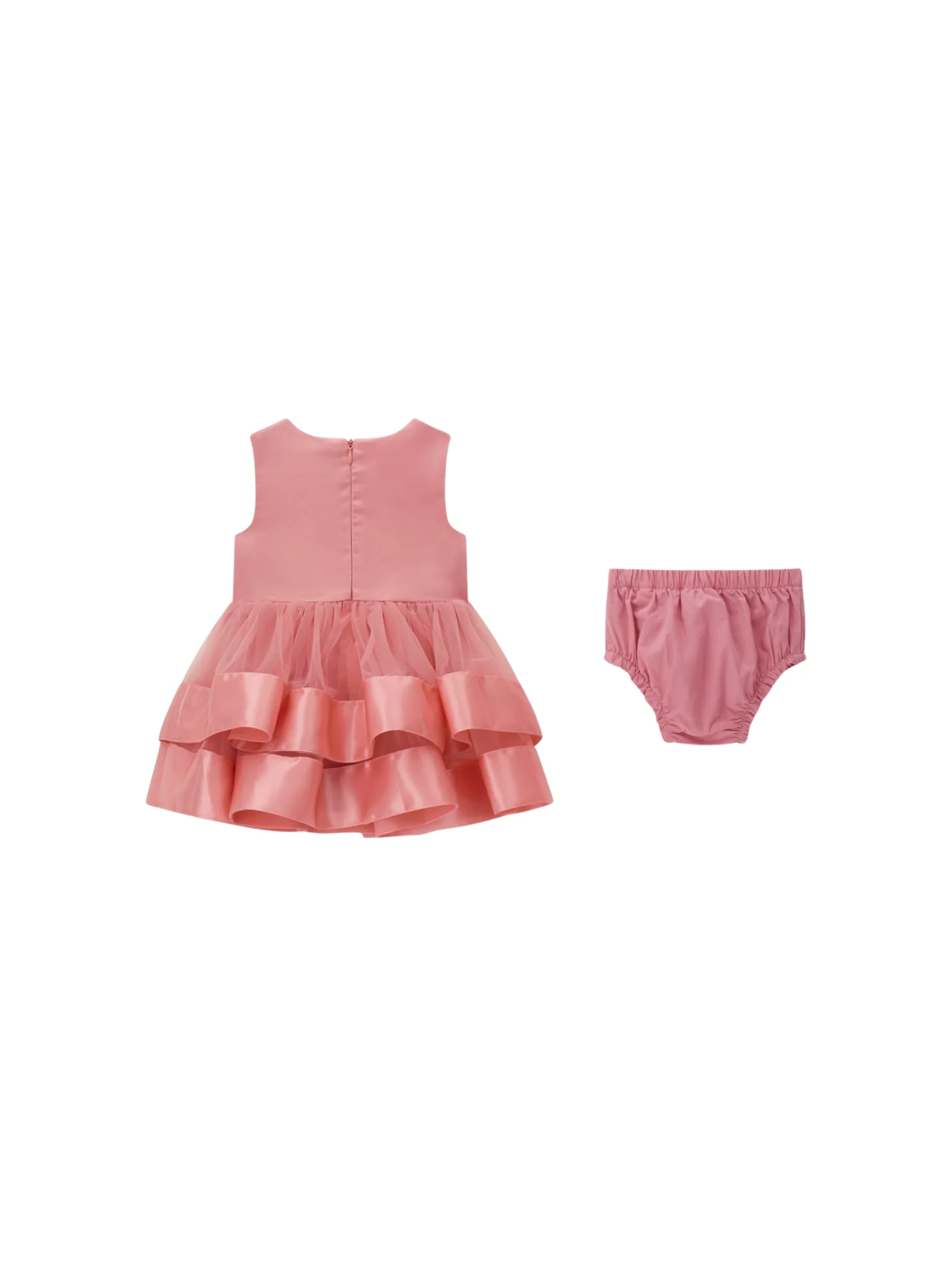 Abito con culotte Guess rosa con balze in raso e maxi fiocco - Image 2