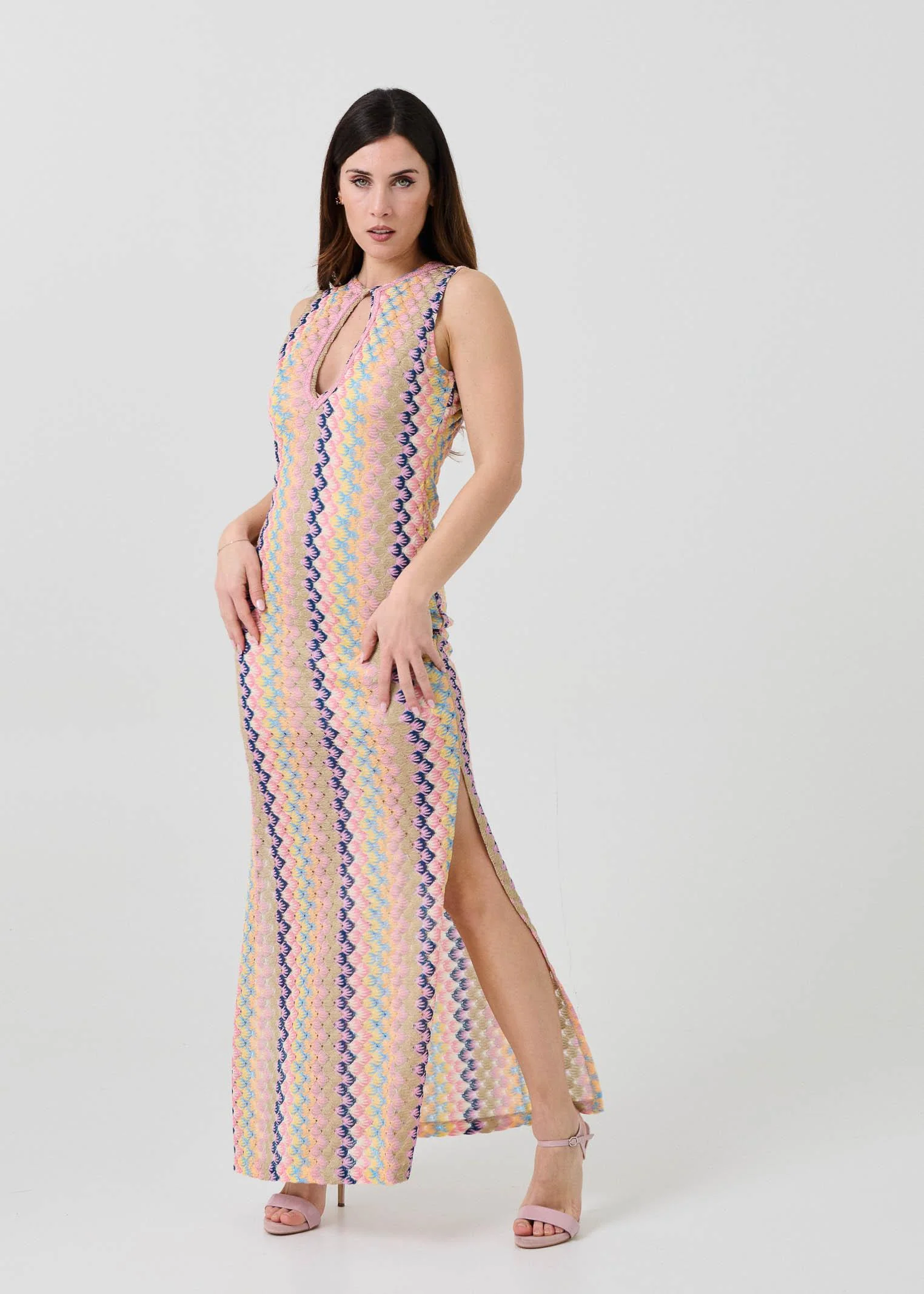 Abito con scollo a goccia Pho Firenze multicolor - Image 2