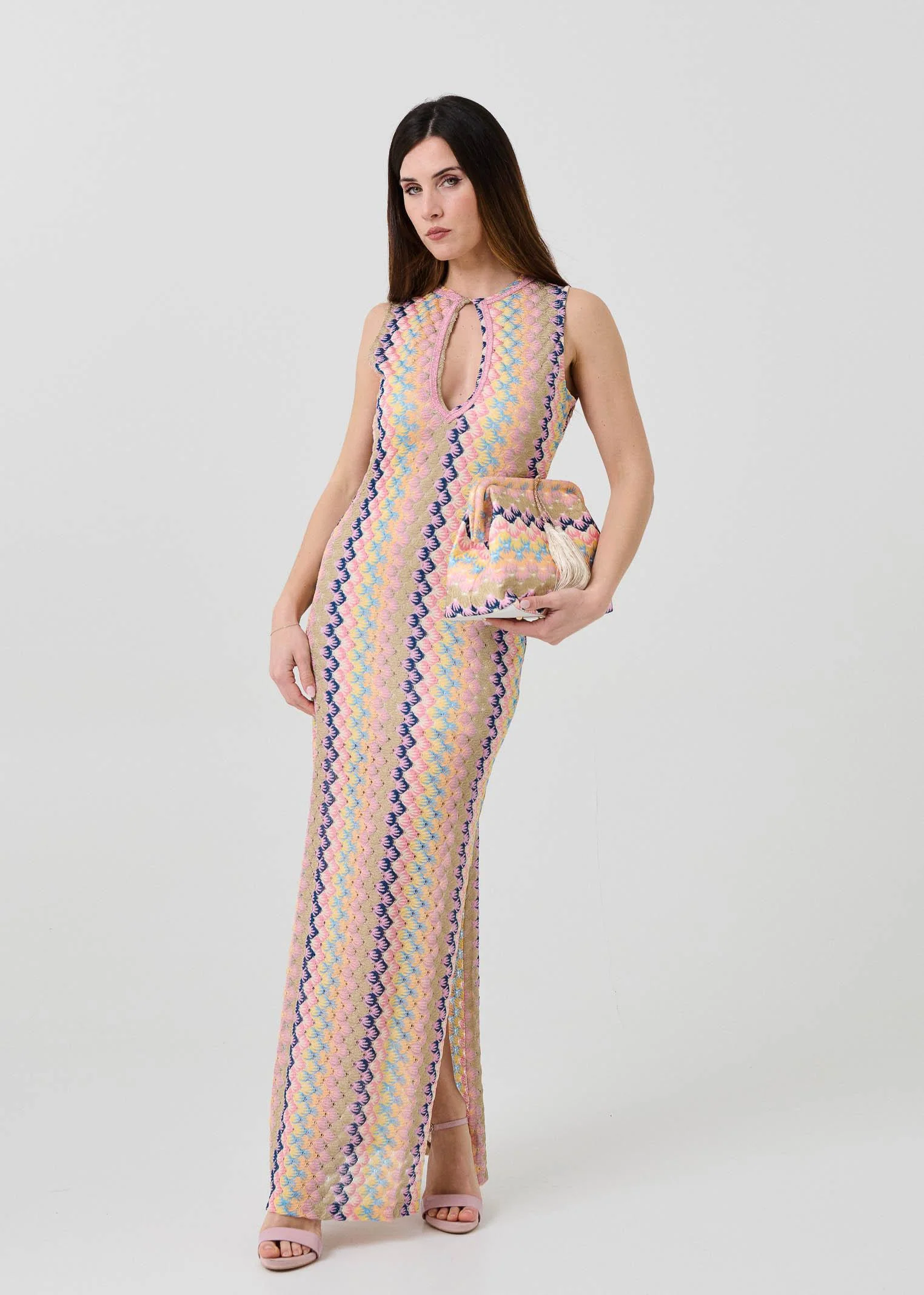 Abito con scollo a goccia Pho Firenze multicolor - Image 5