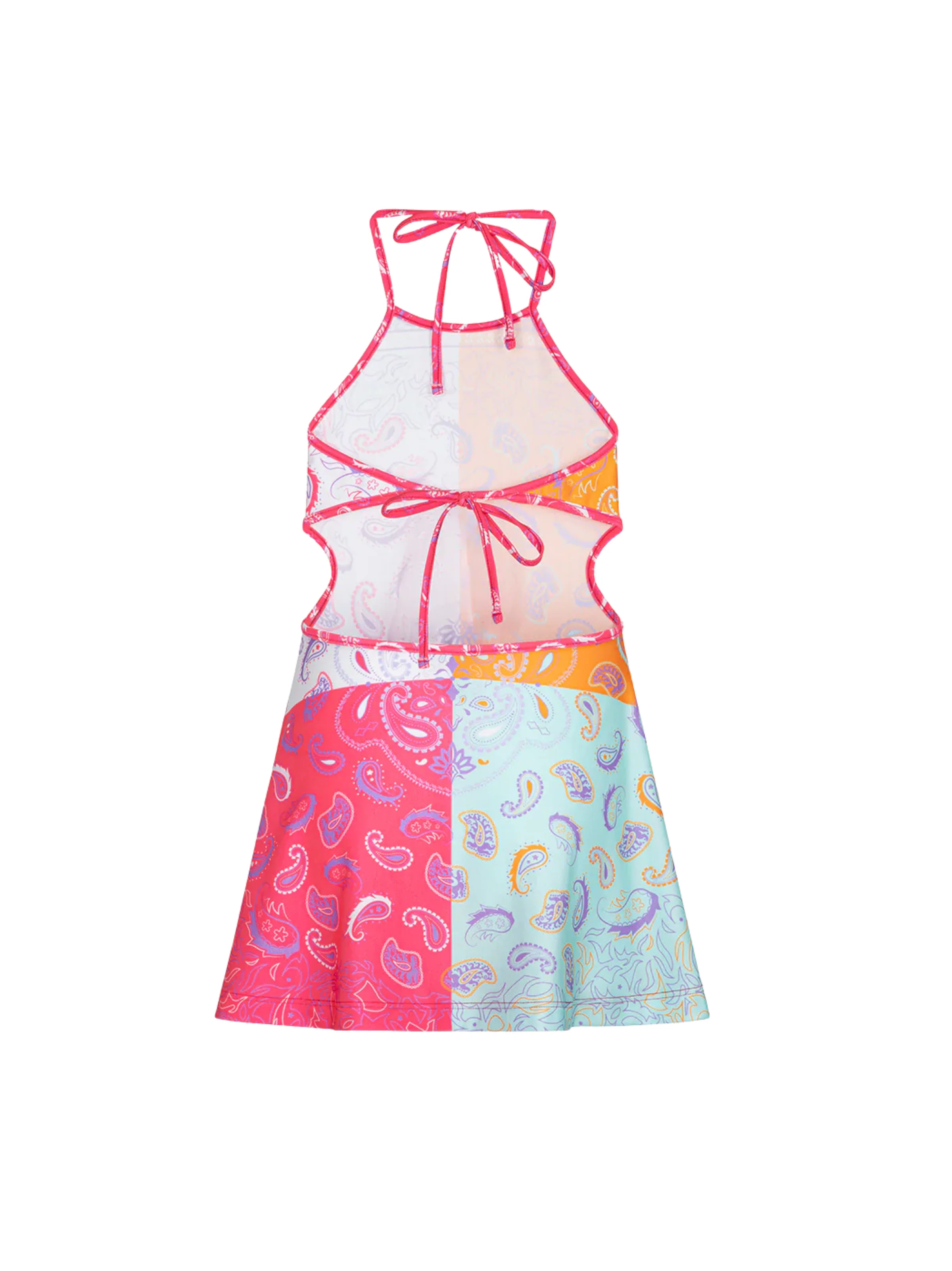 Abito corto Fk multicolor con scollo halter - Image 2