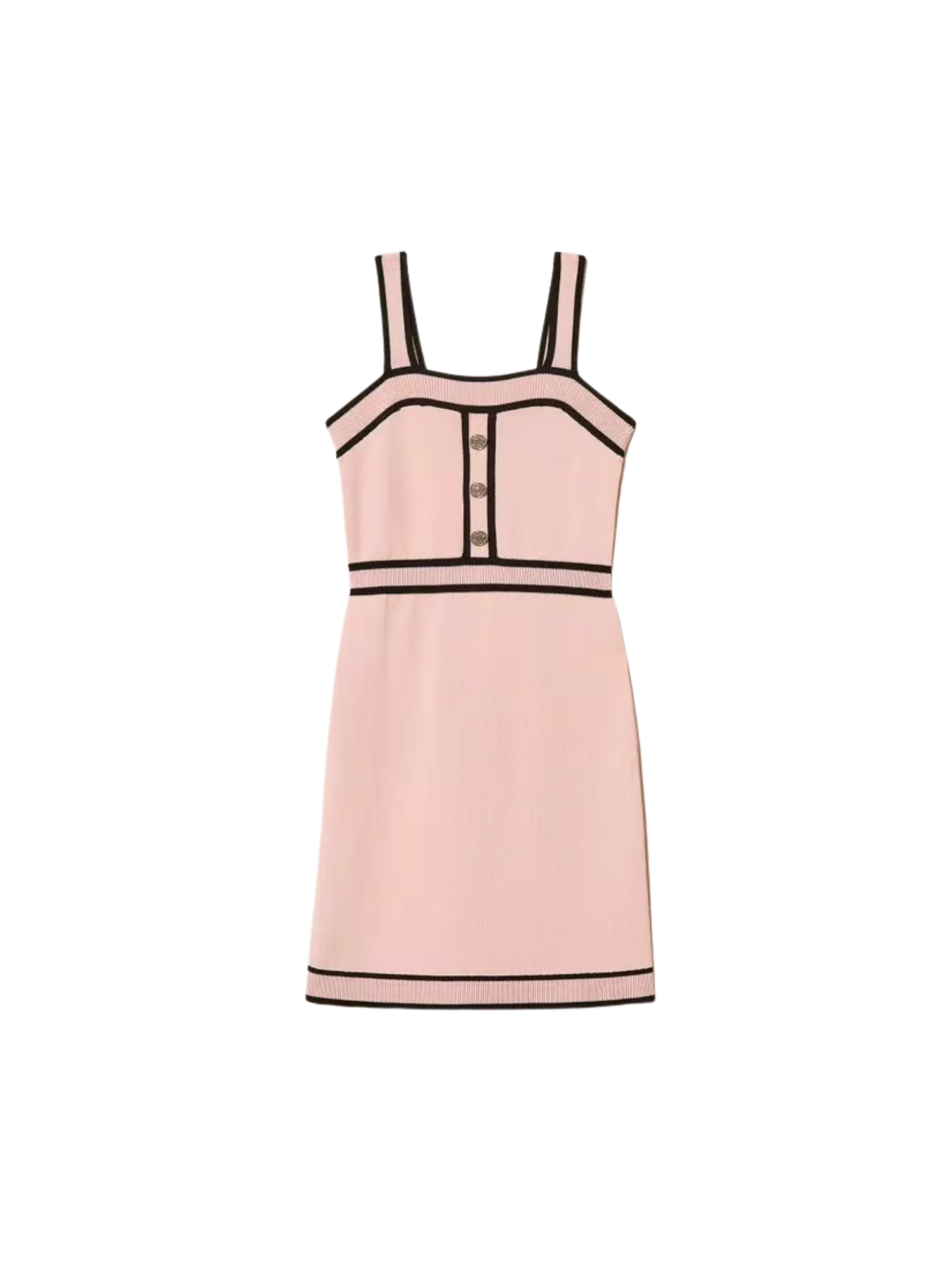 Abito corto in maglia Twinset rosa con bordature