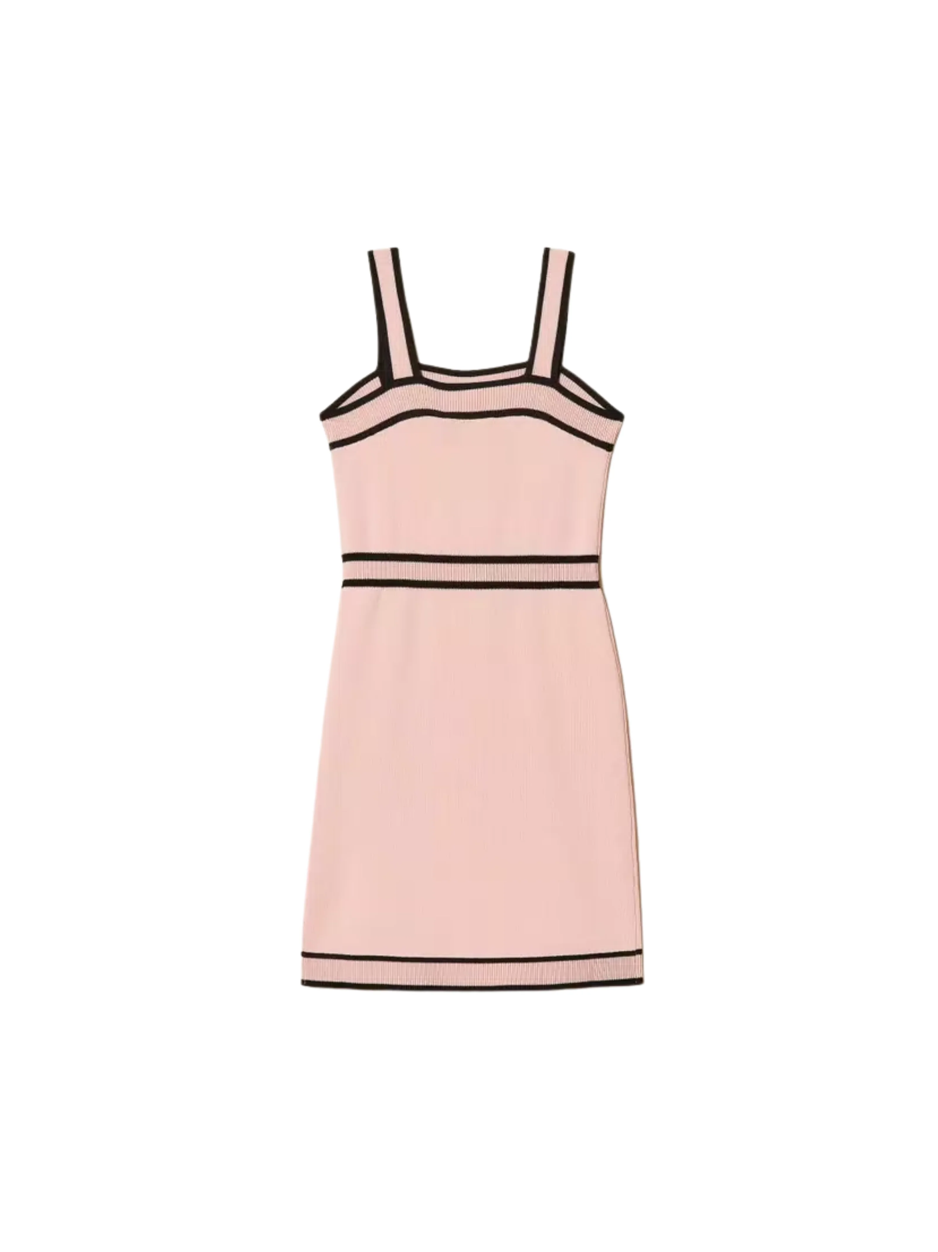 Abito corto in maglia Twinset rosa con bordature - Image 2