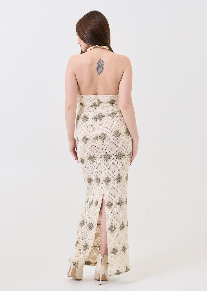Abito cut out lurex Bohemian Vì bianco panna - Image 4