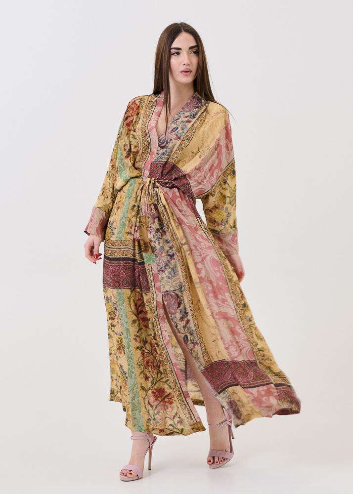 Abito Dixie marrone a fantasia con coulisse - Image 2