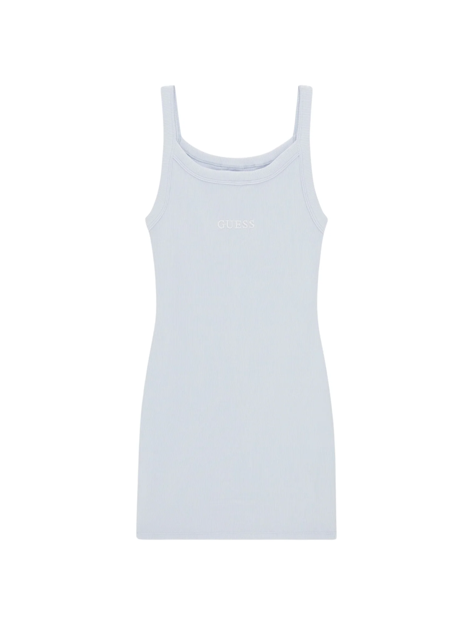 Abito Guess bianco con logo tono su tono