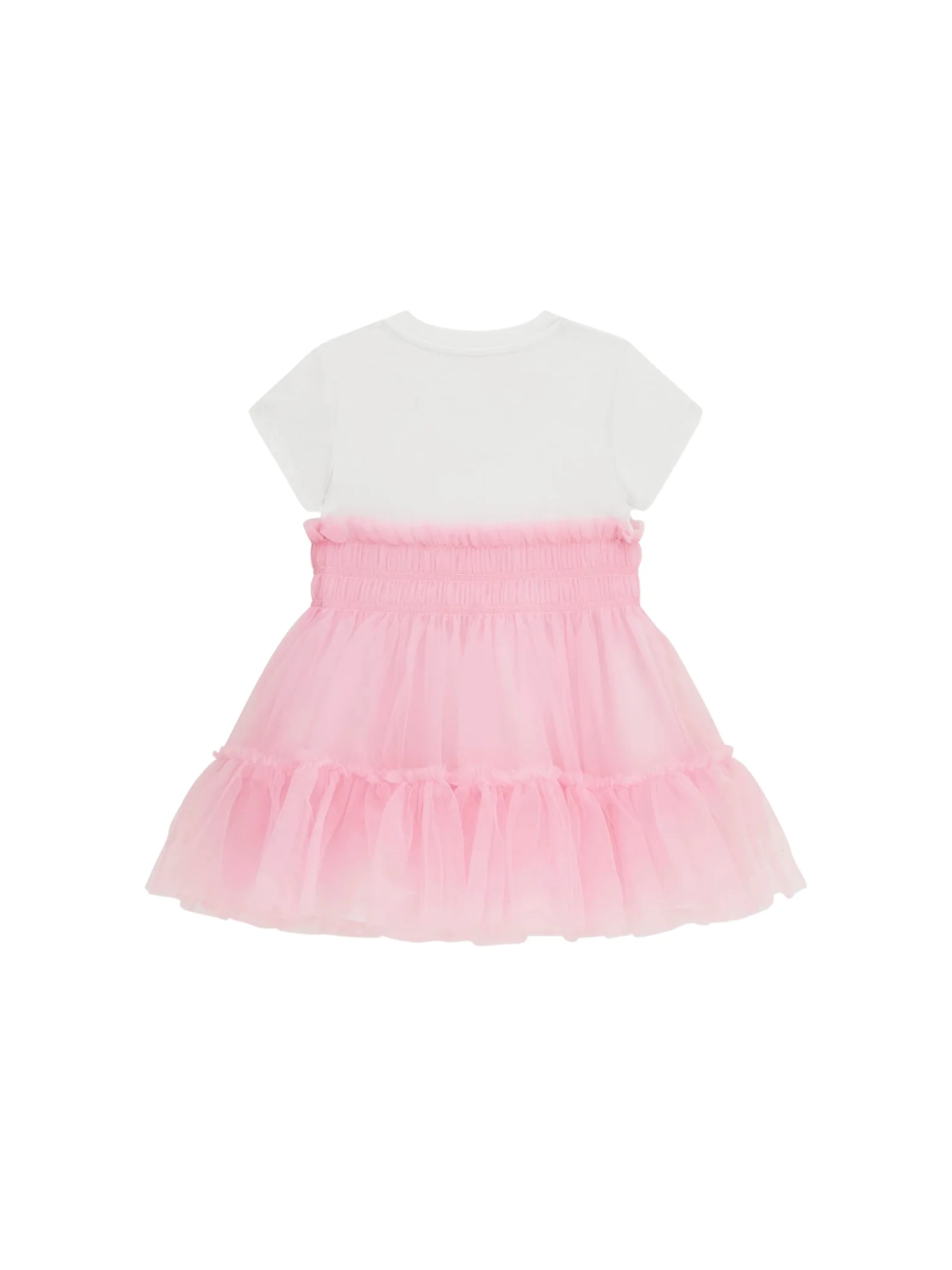 Abito Guess bianco e rosa con gonna in tulle - Image 2