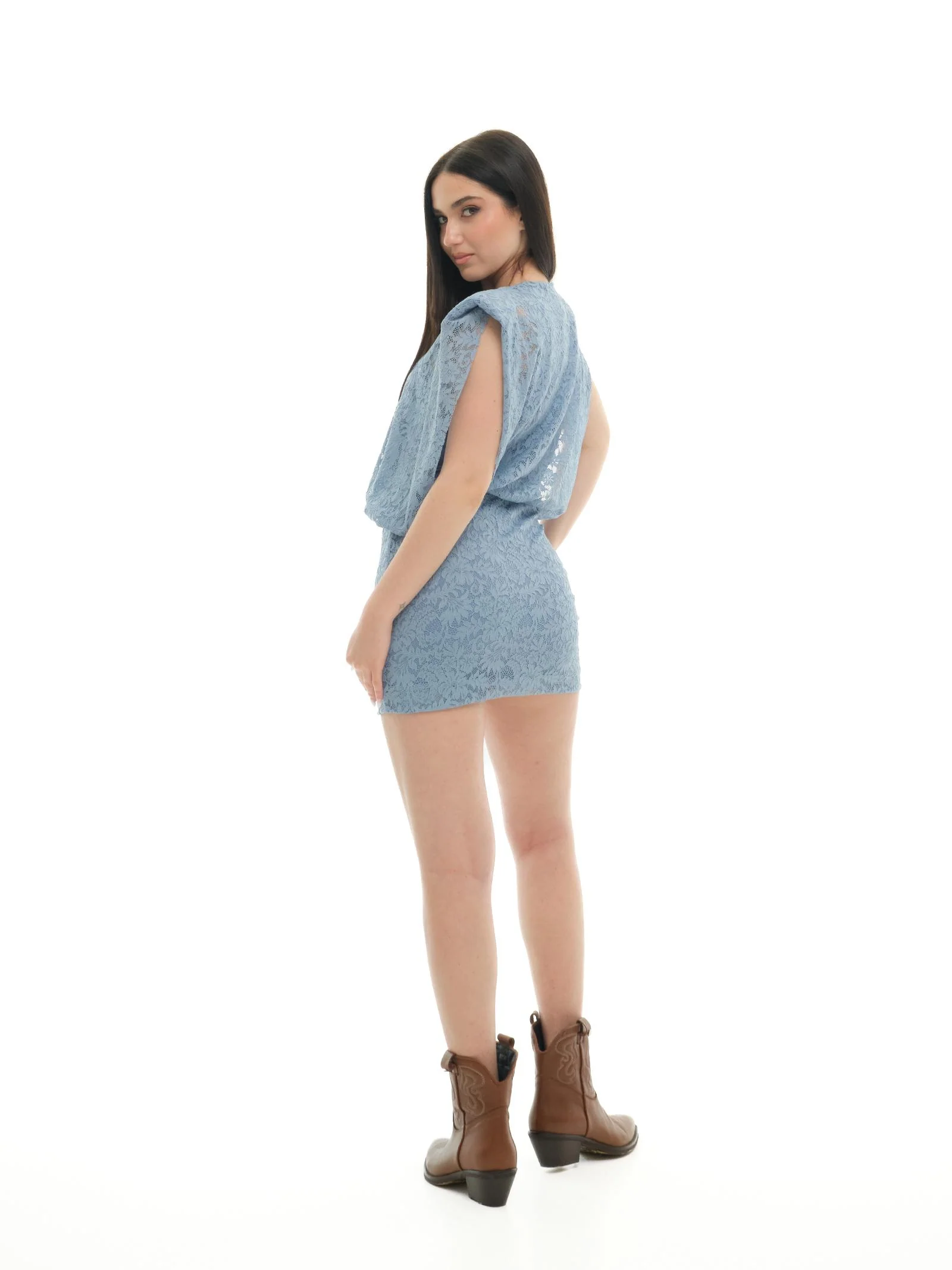 Abito Haveone celeste in pizzo - Image 3