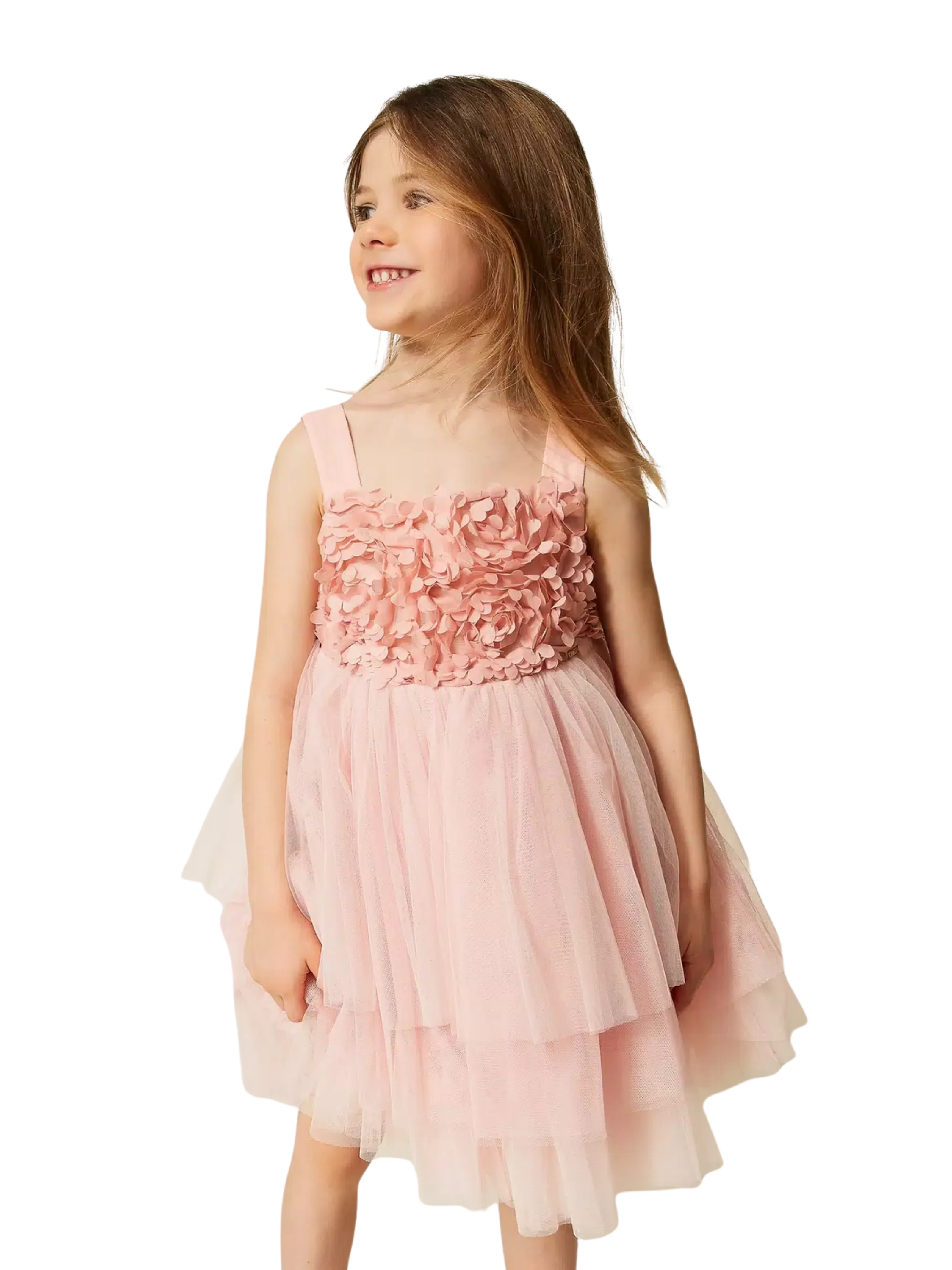 Abito in tulle Twinset rosa con balze - Image 3