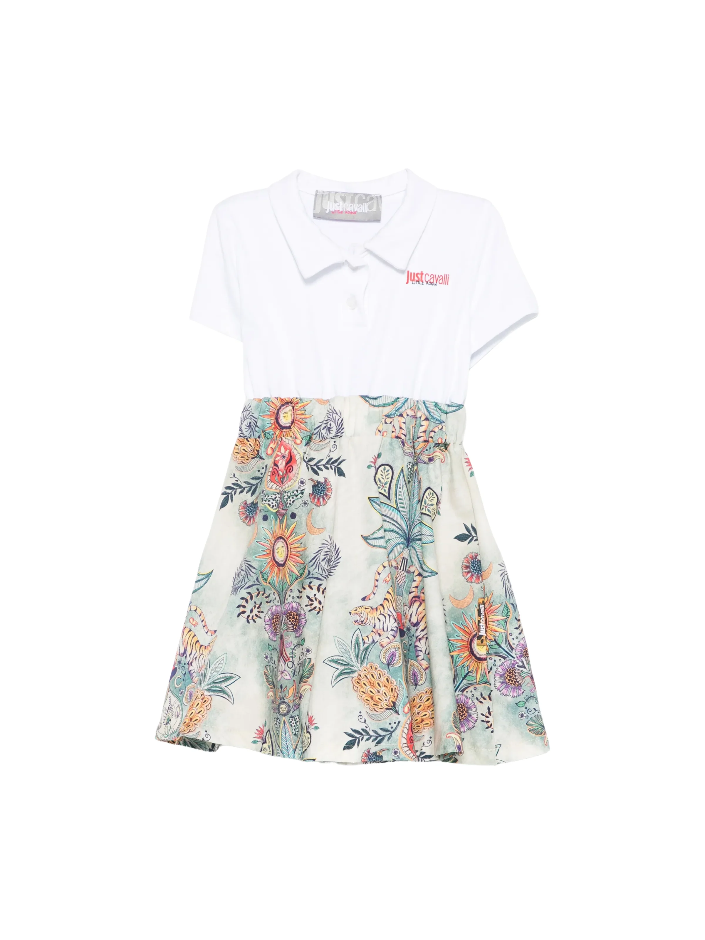 Abito Just Cavalli bianco con stampa floreale