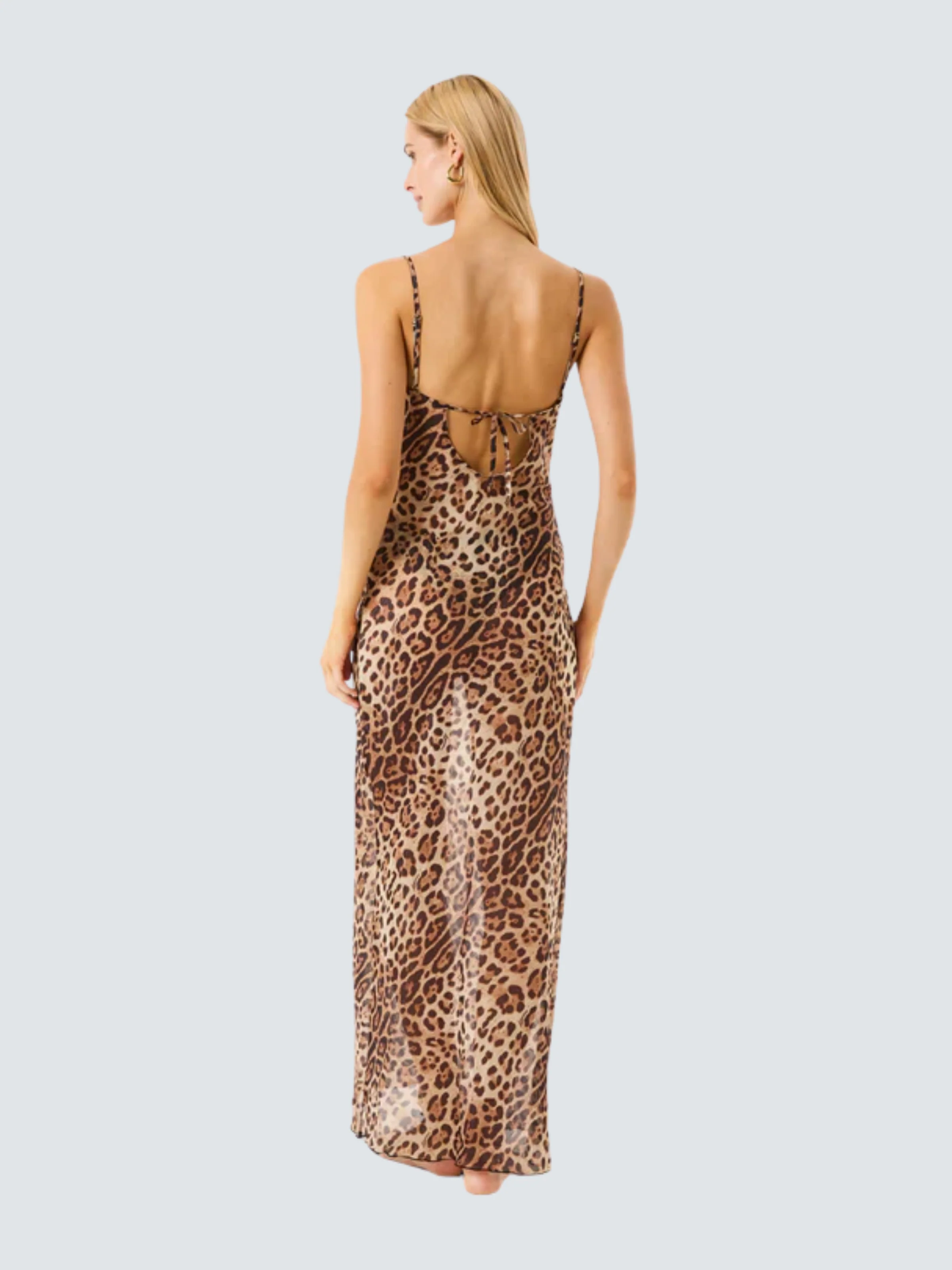 Abito lungo 4Giveness leopardato con spacco - Image 2