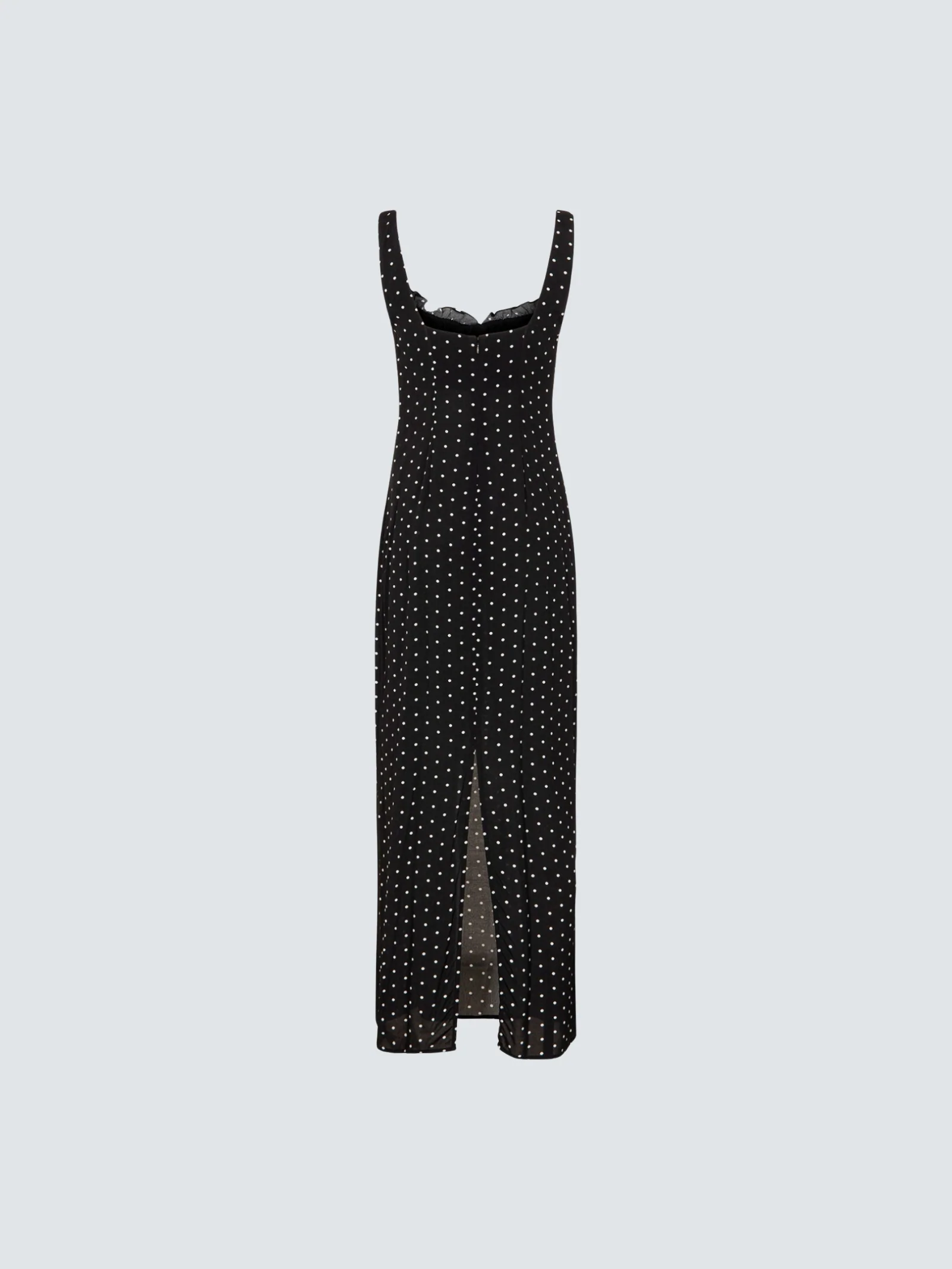 Abito lungo "Megan" Mar De Margaritas nero a pois