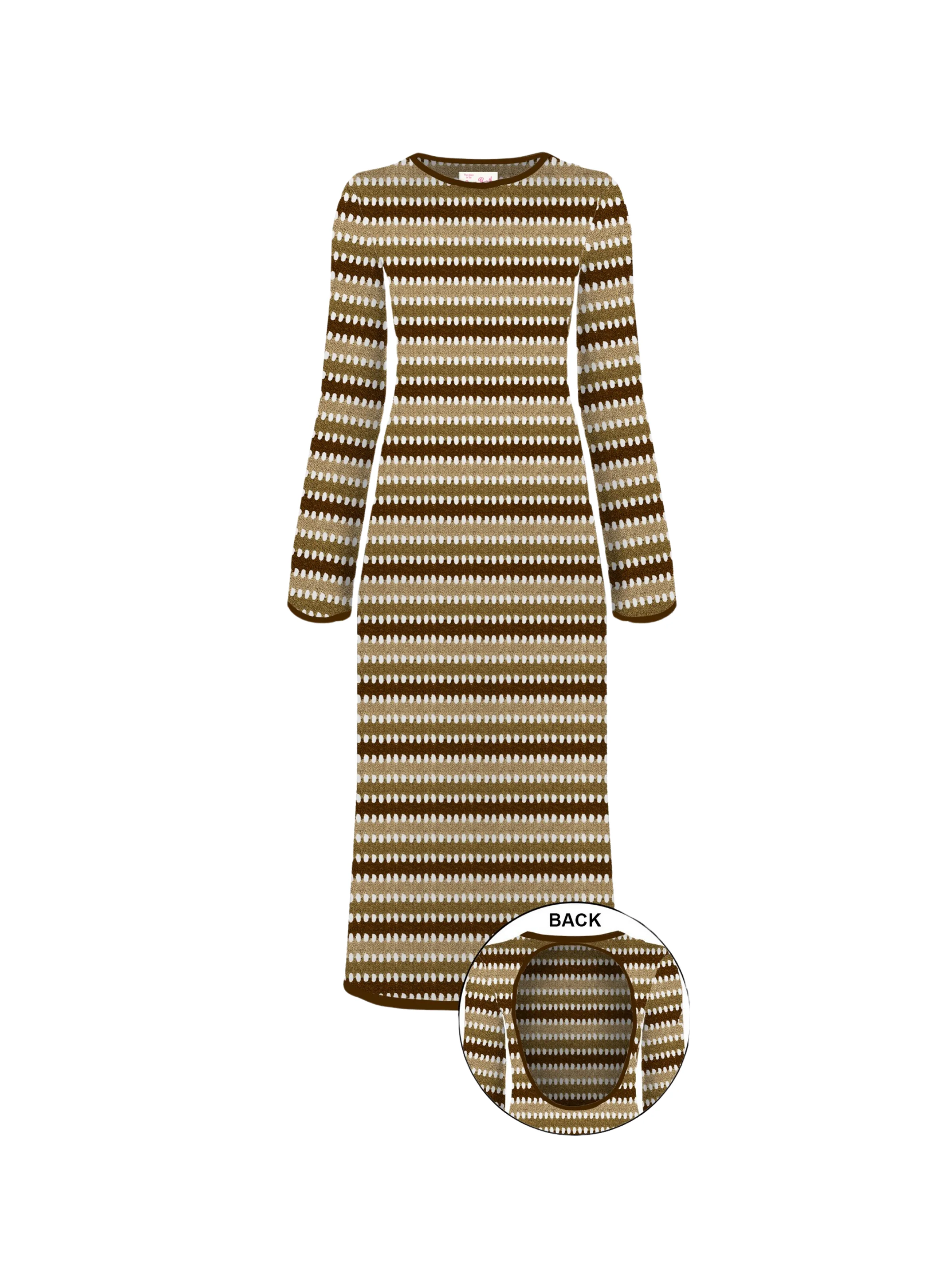 Abito lungo "Robyn" Saint Barth a righe marrone crochet