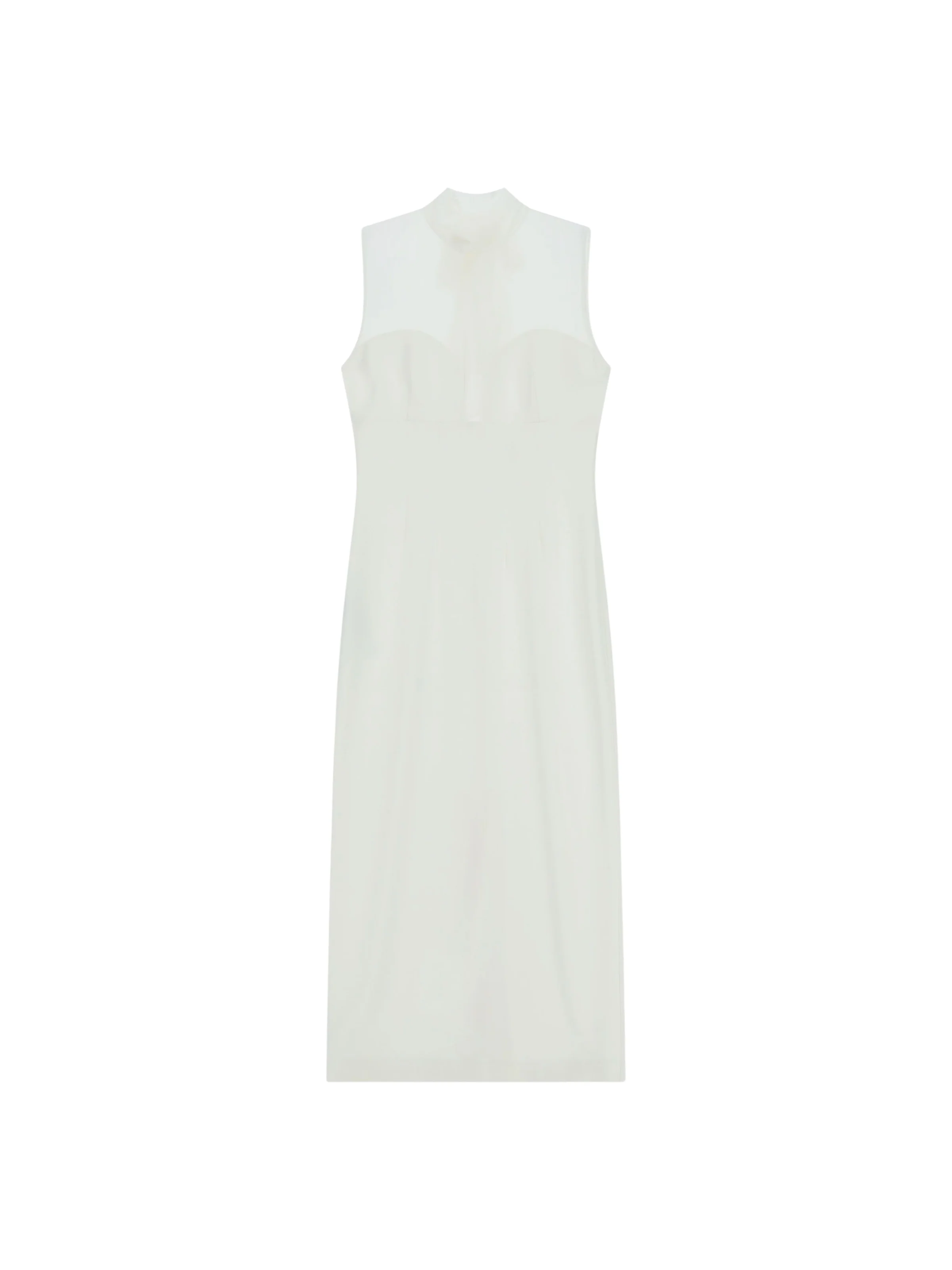 Abito midi Imperial bianco latte con collo alto