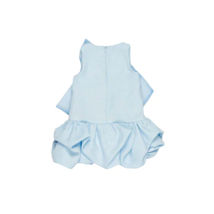 Abito Miss Grant azzurro con fiocco in organza - Image 2