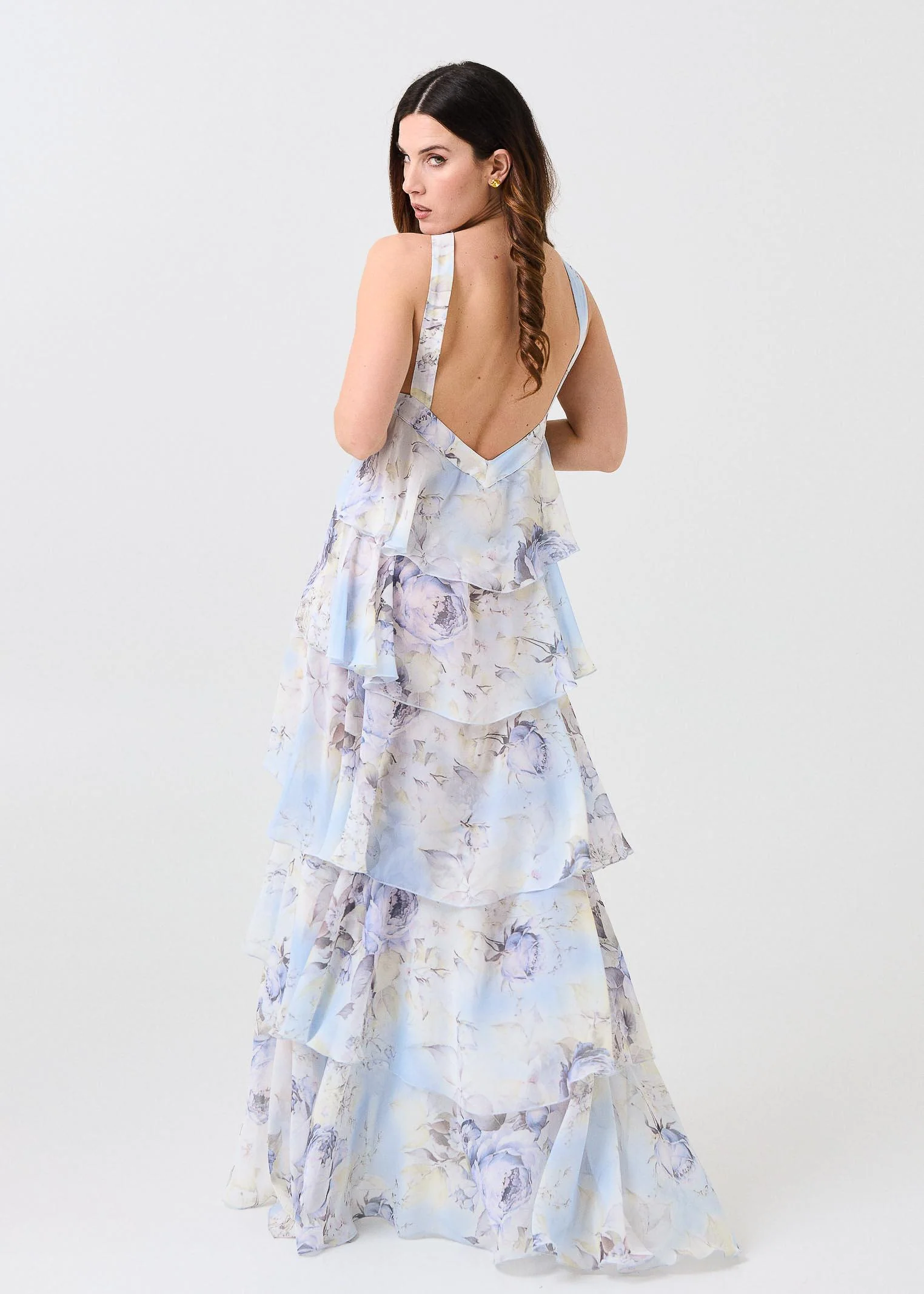 Abito "new lilly" Silence Limited azzurro con stampa floreale - Image 3