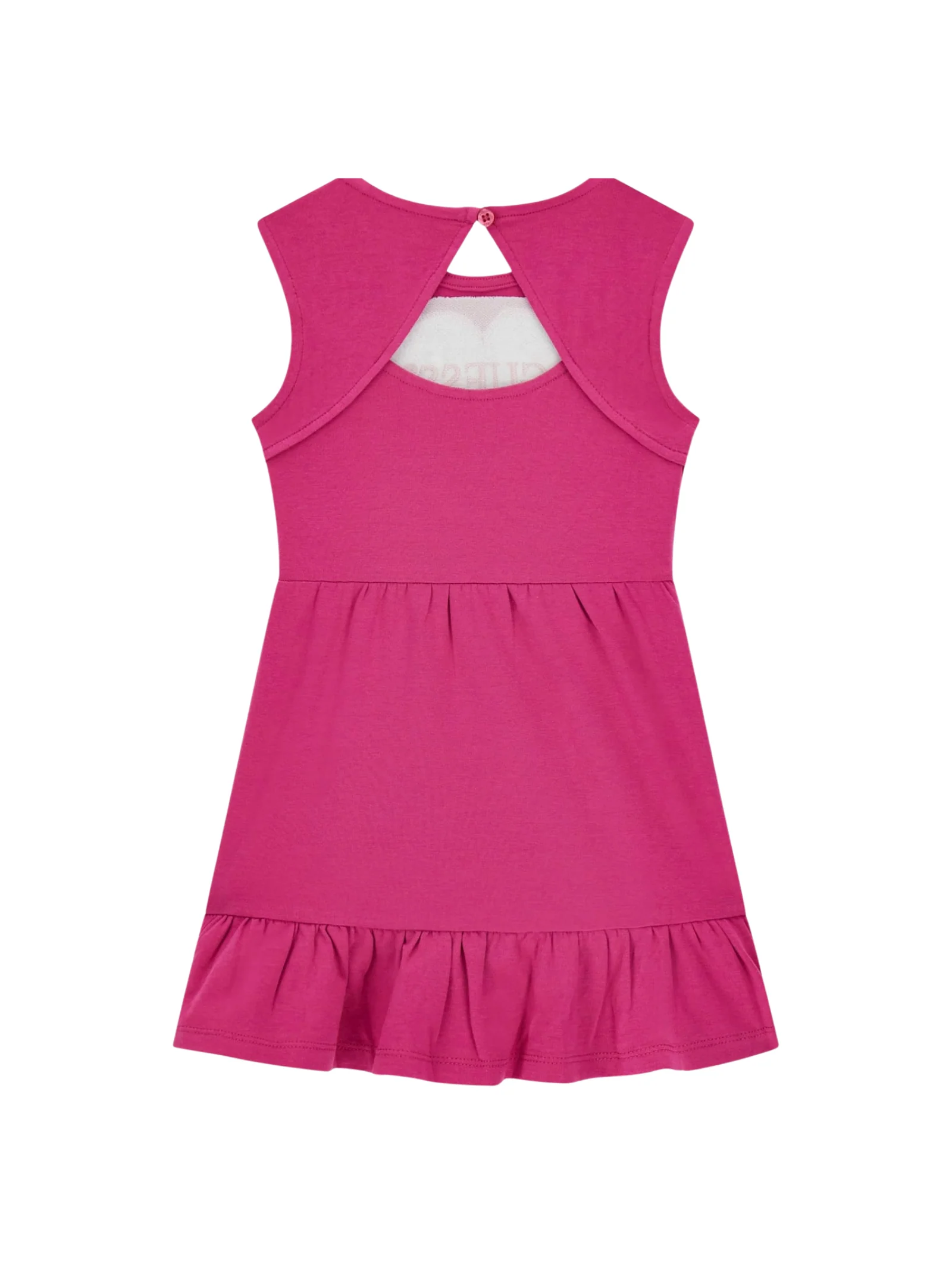 Abito smanicato Guess fucsia con stampa cuore logato - Image 2
