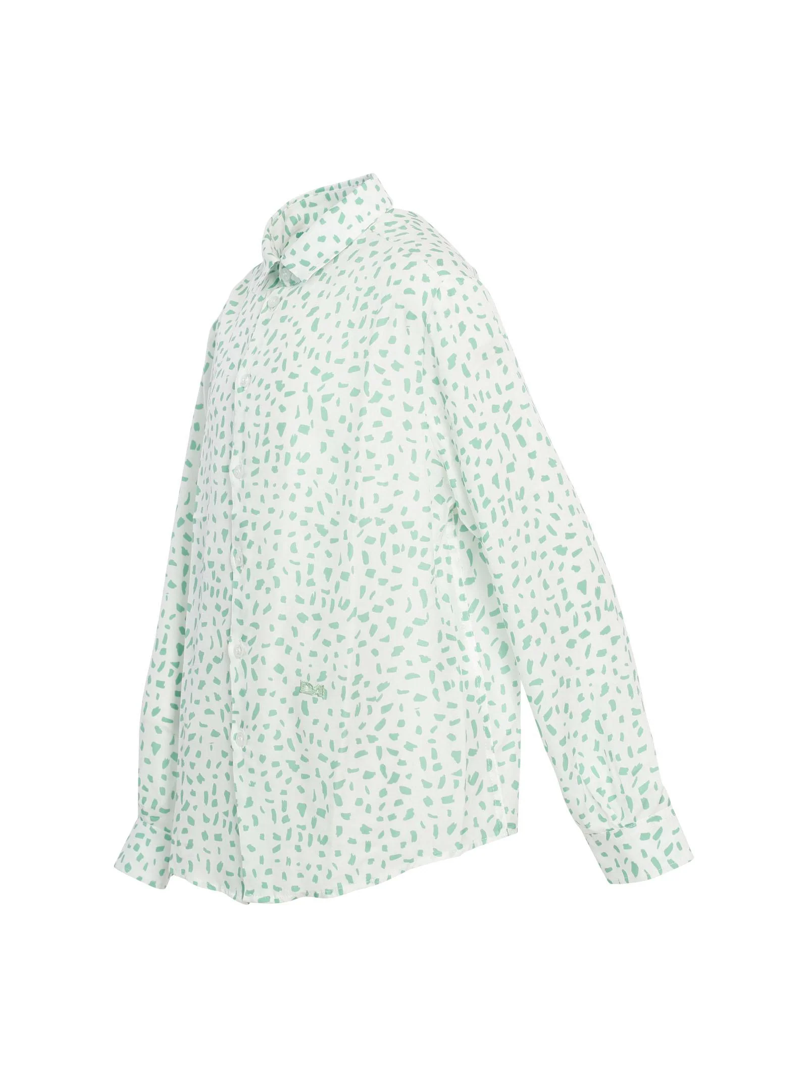 Camicia bianca con stampa verde all over - Image 2