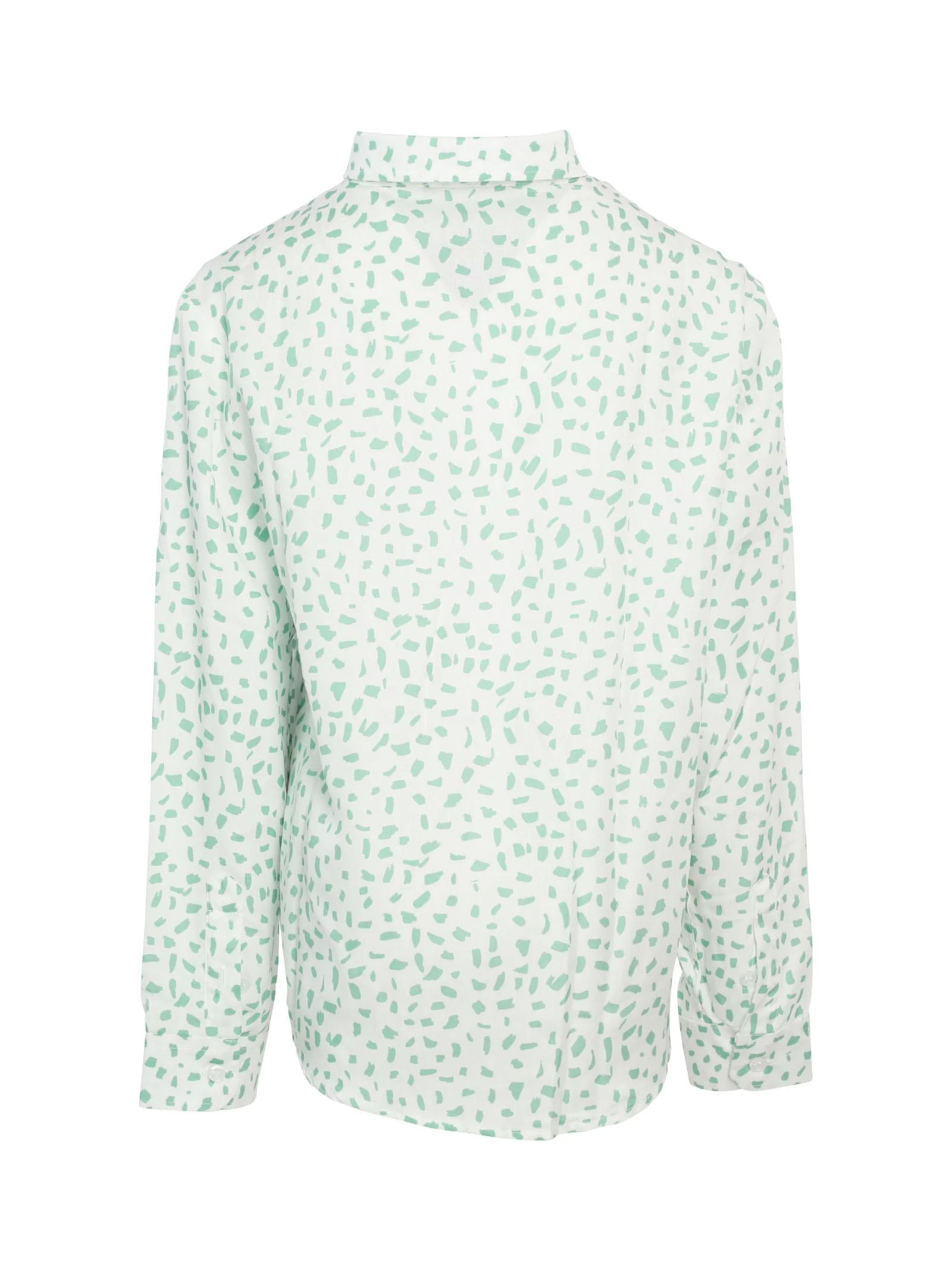Camicia bianca con stampa verde all over - Image 3