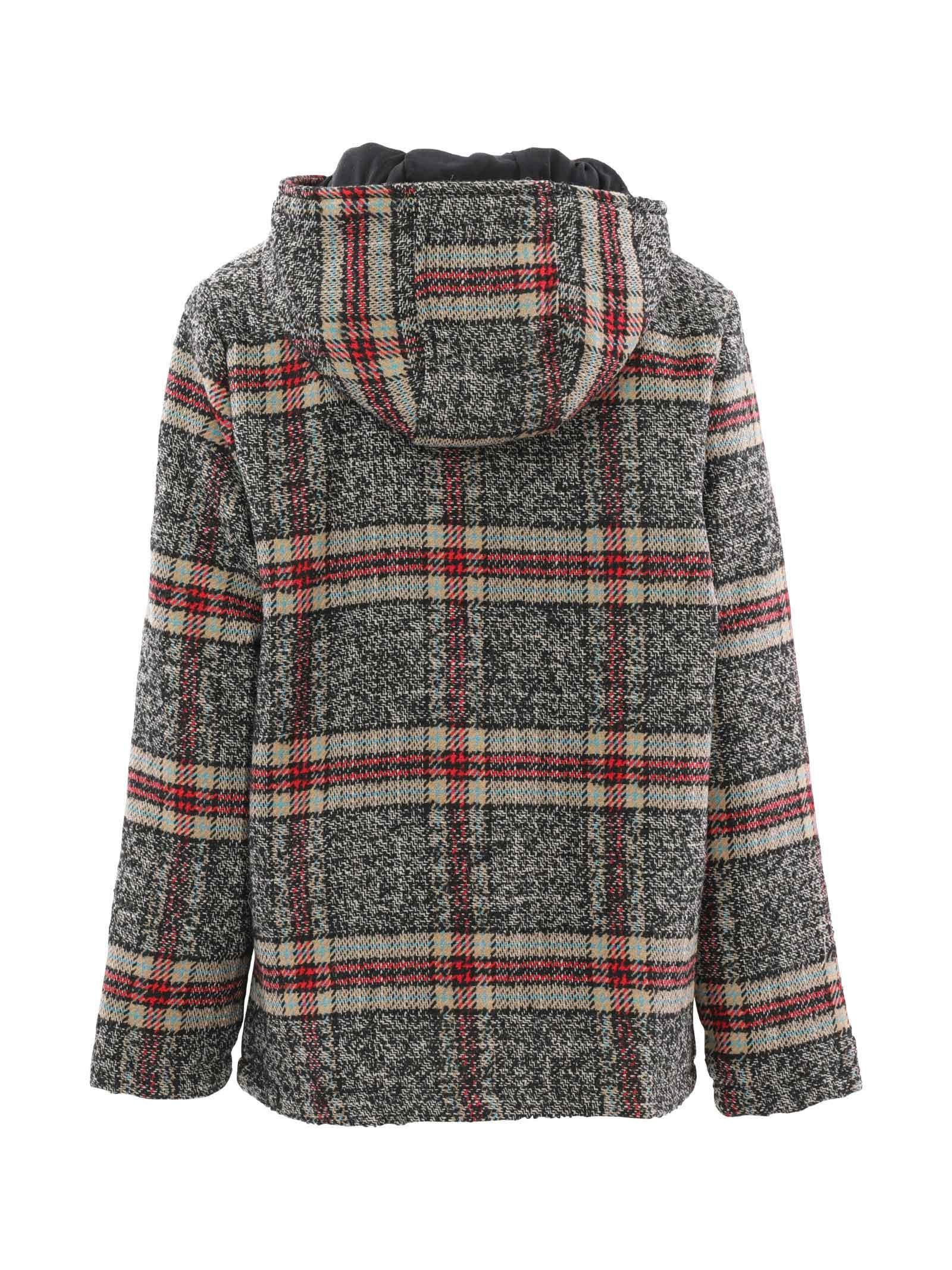 Cappotto a quadri con cappuccio - Image 3