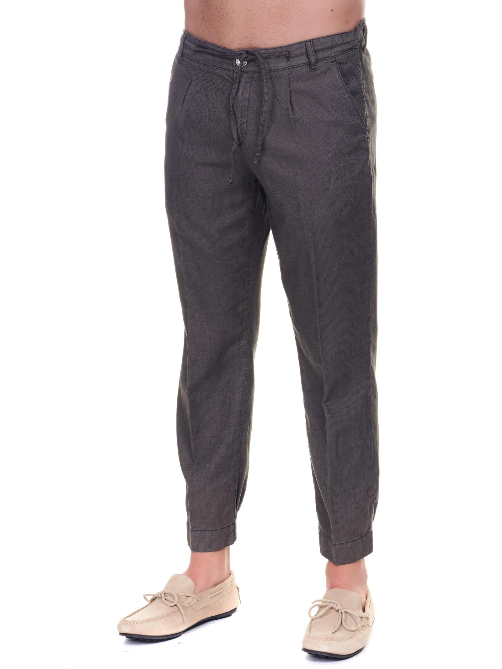 Pantalone verde militare slim in cotone - Image 2