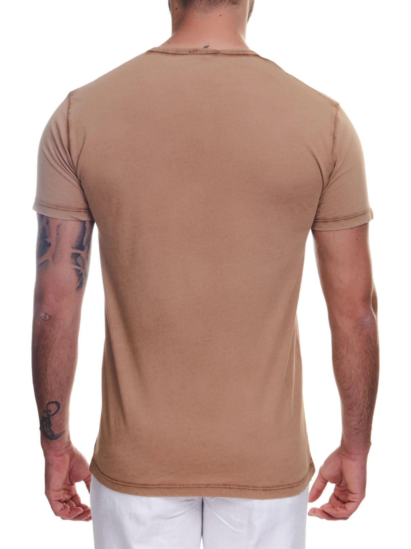 T-shirt beige con bottoncini - Image 3